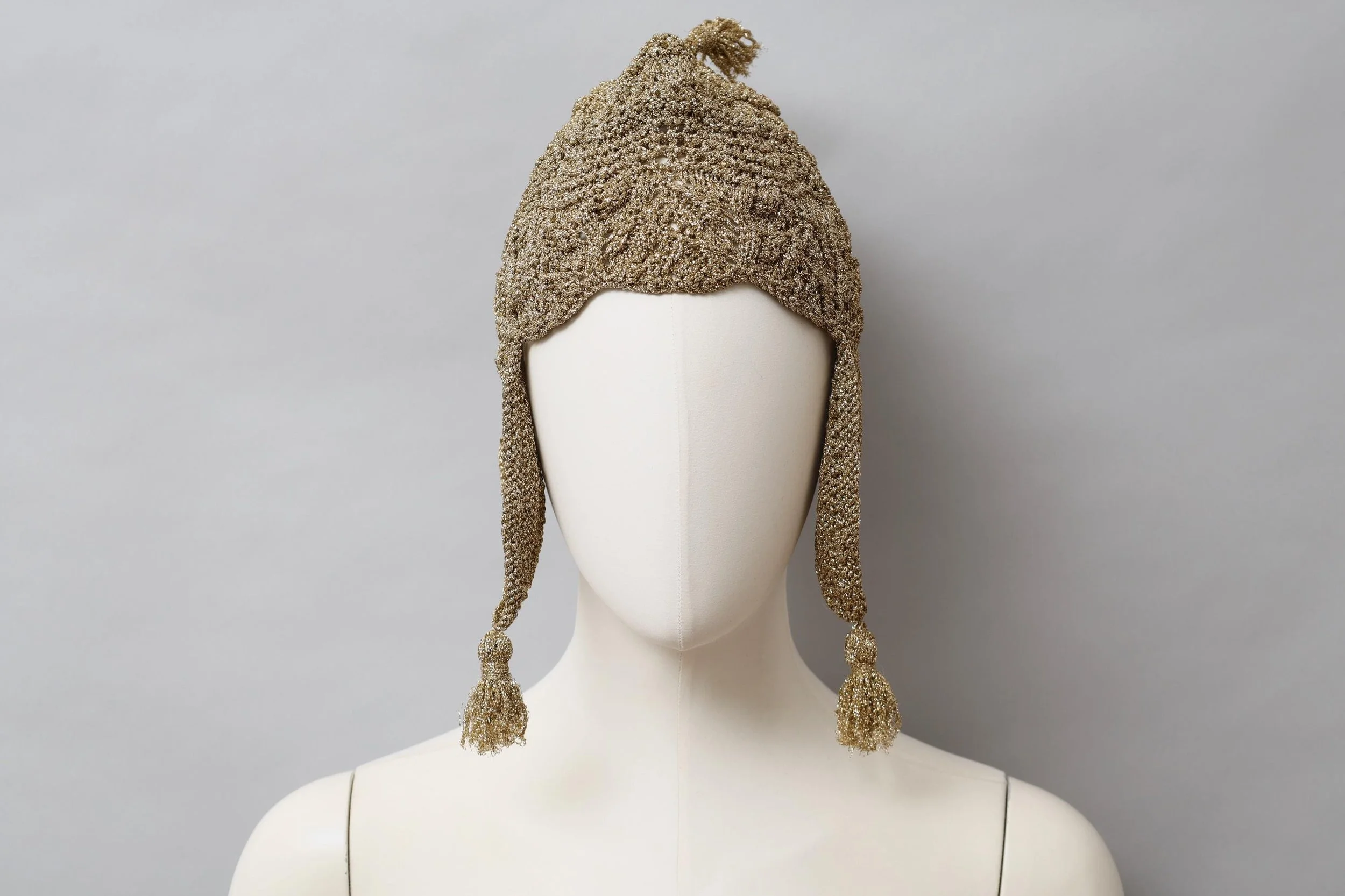 F/W 1993 Vivienne Westwood metallic gold lurex peruvian cap