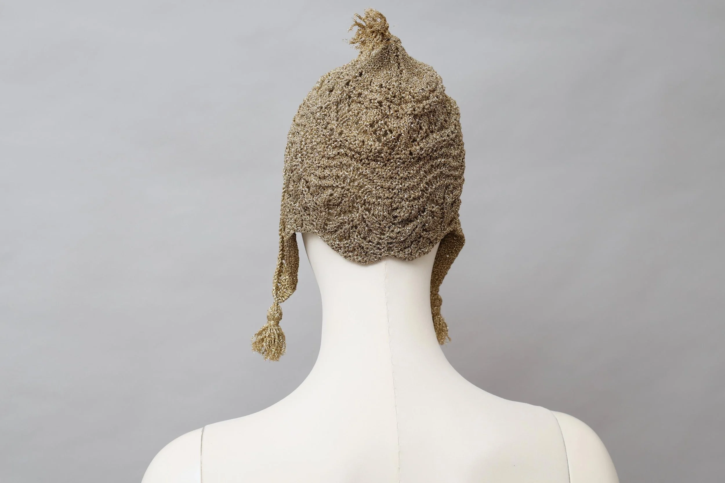 F/W 1993 Vivienne Westwood metallic gold lurex peruvian cap
