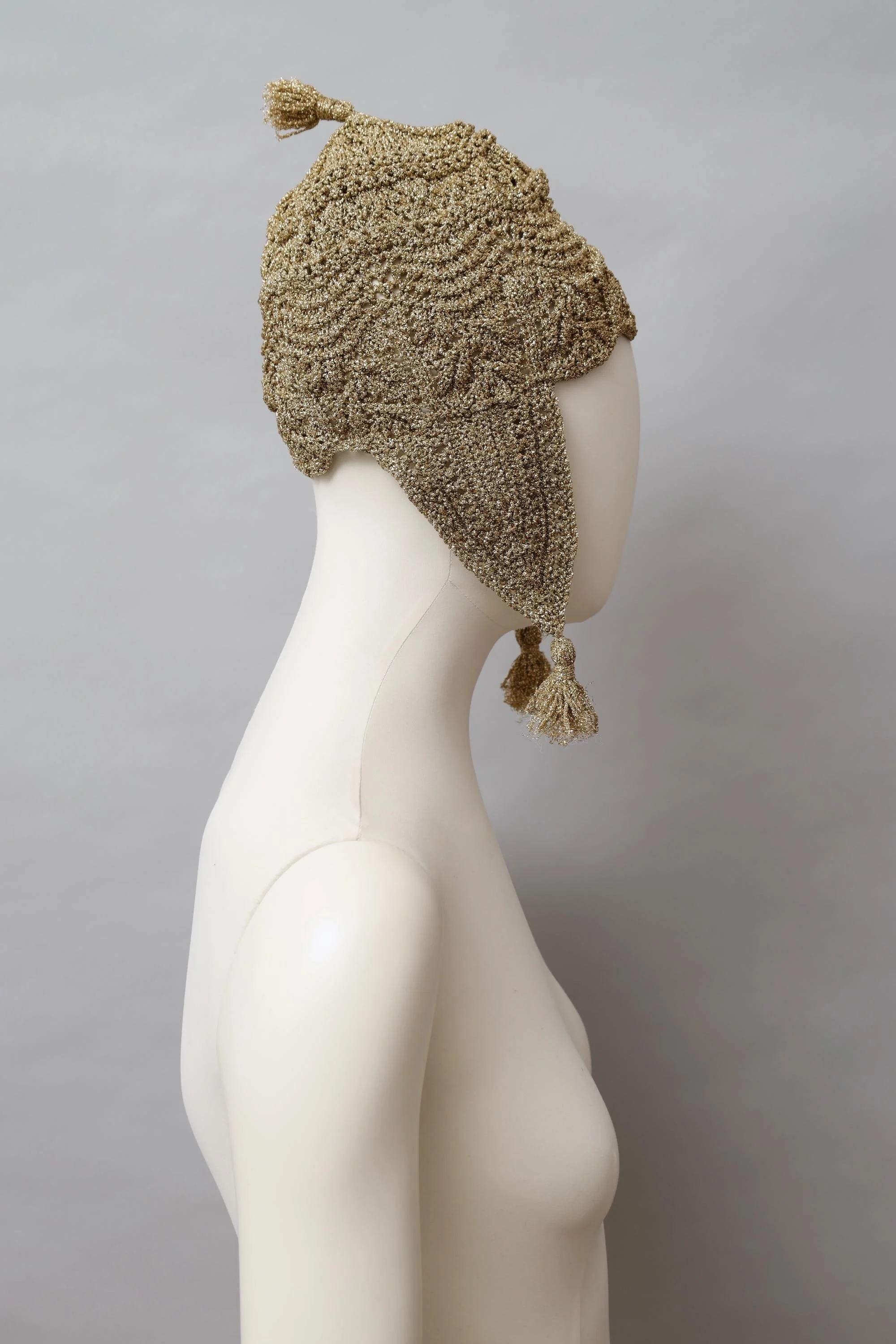F/W 1993 Vivienne Westwood metallic gold lurex peruvian cap