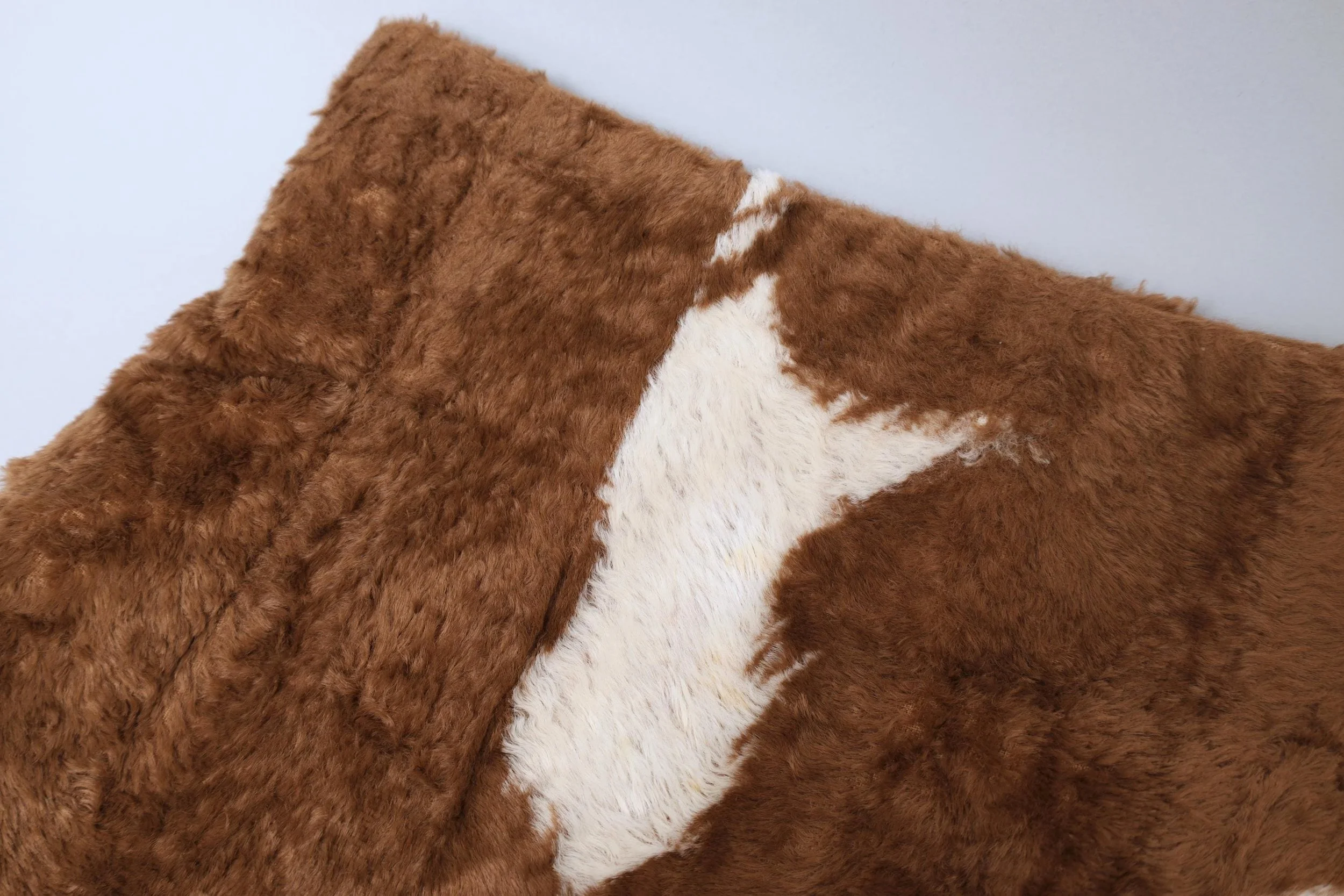 brown cow faux fur skirt