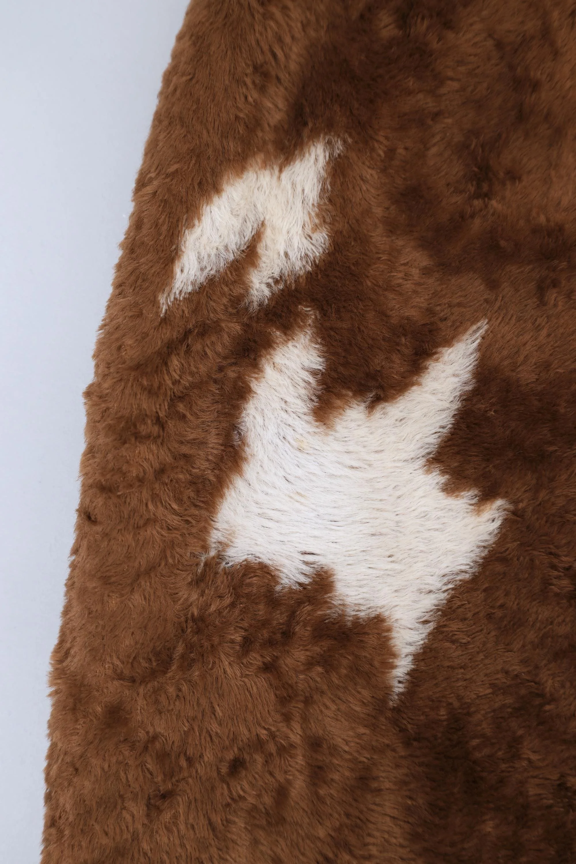 brown cow faux fur skirt