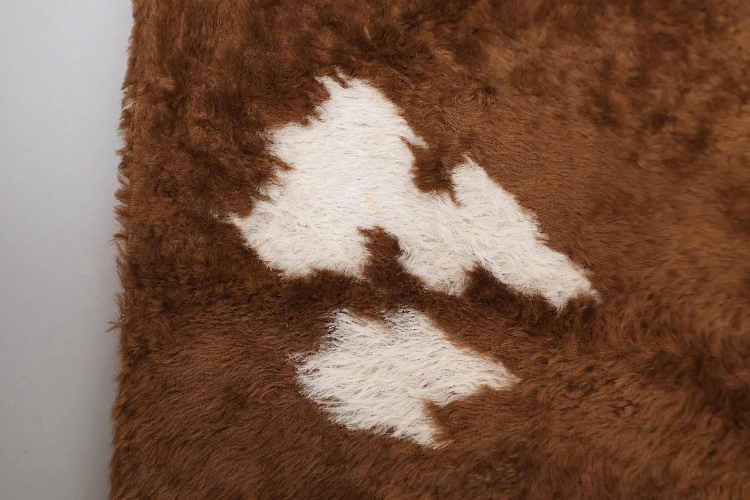 brown cow faux fur skirt