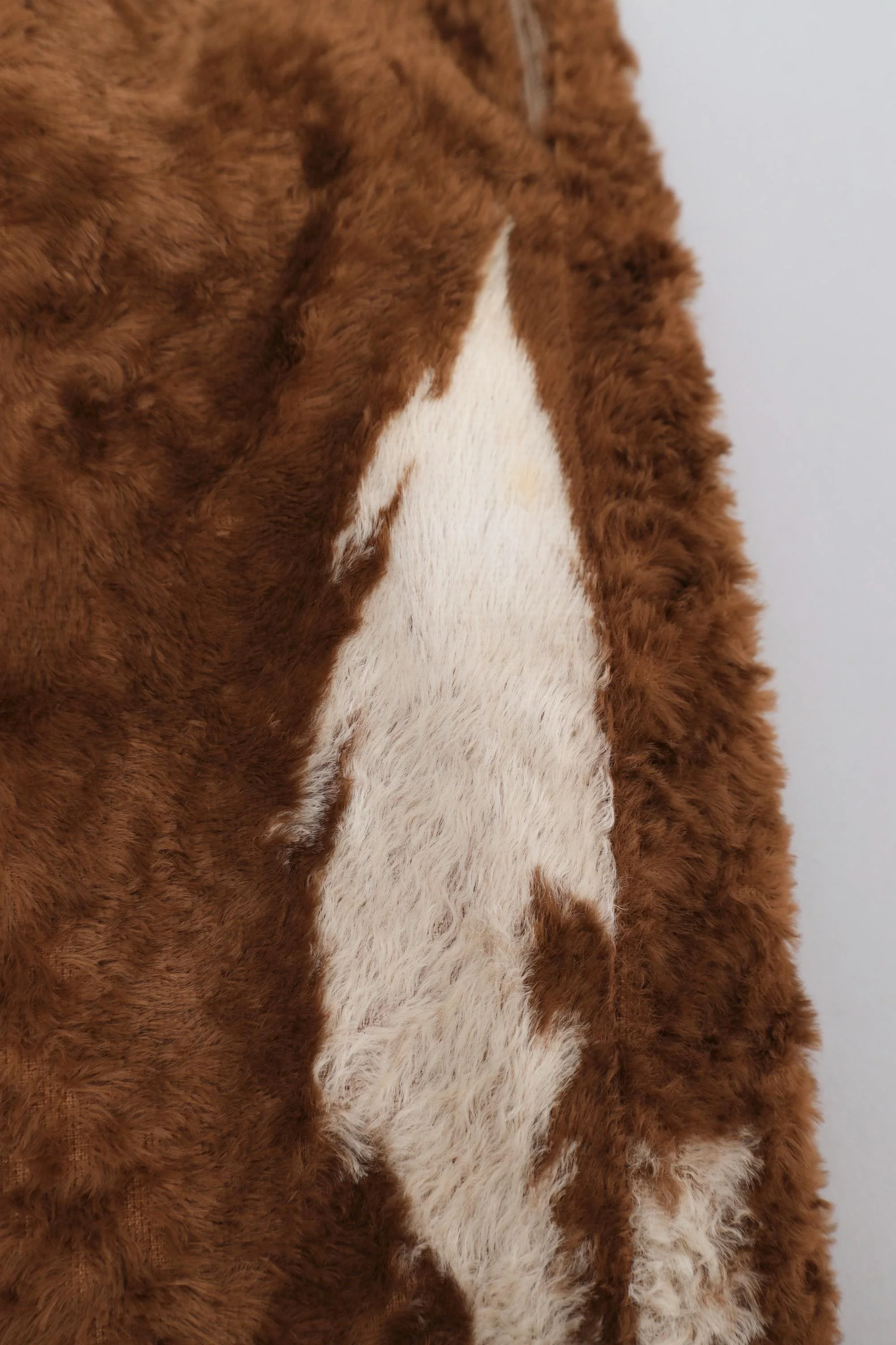 brown cow faux fur skirt