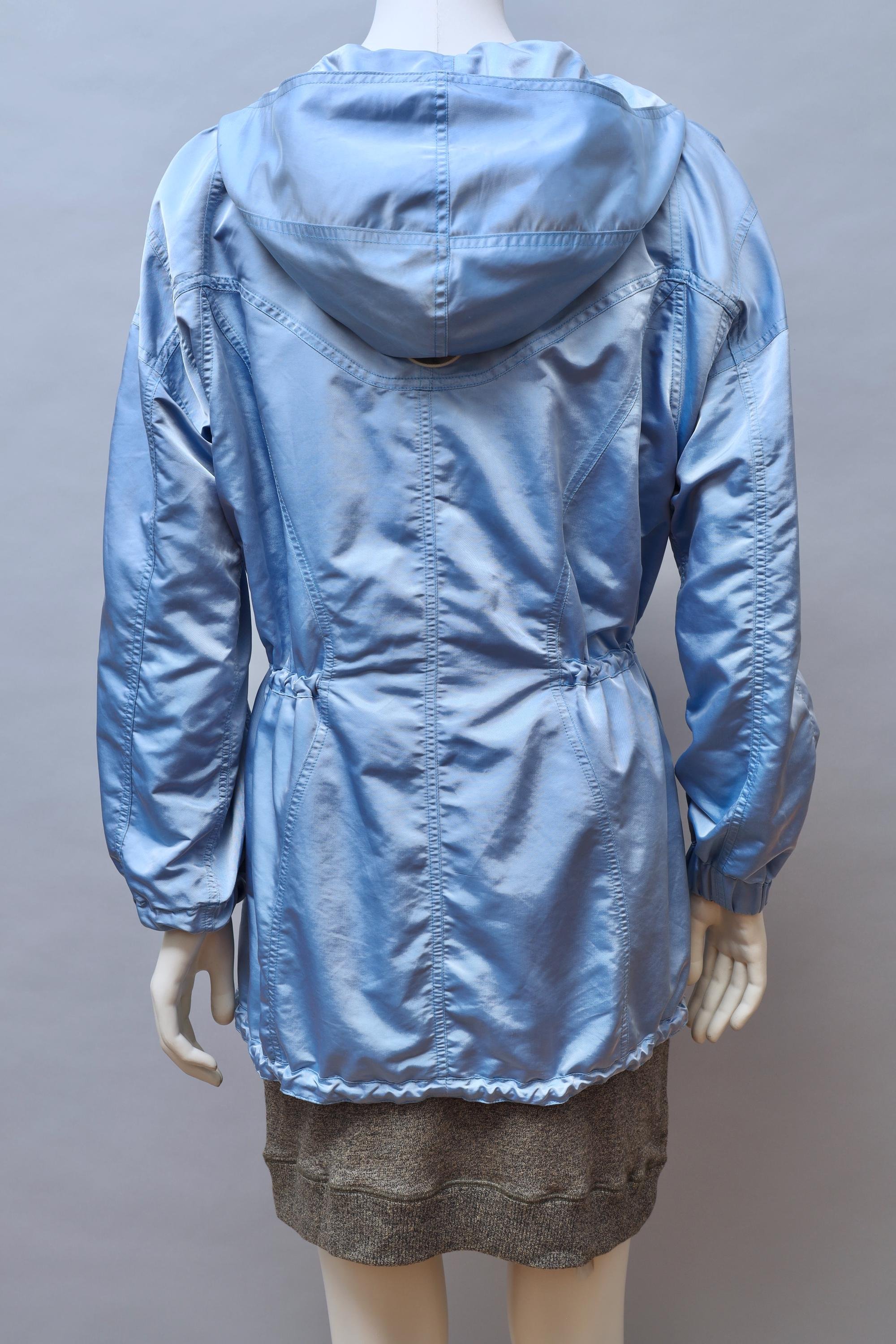 1990s MTM Mugler Trademark metallic blue transformable parka jacket