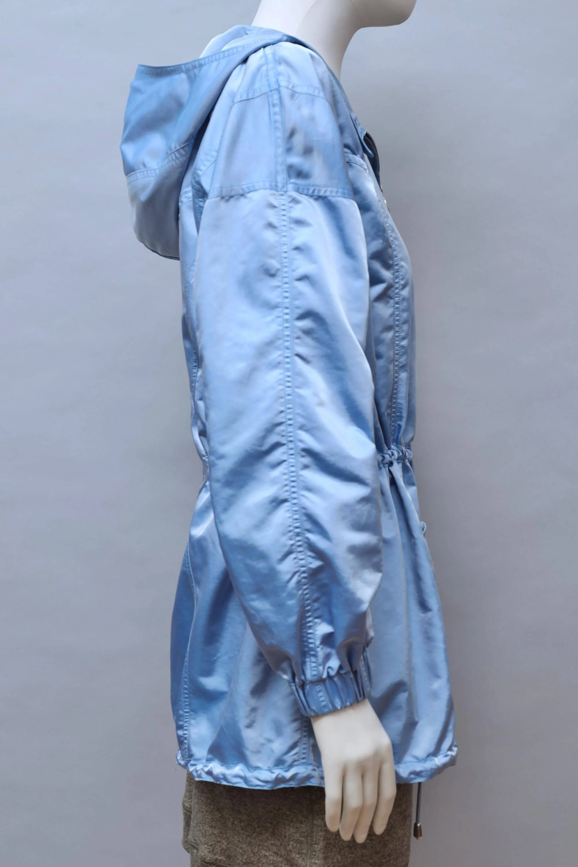 1990s MTM Mugler Trademark metallic blue transformable parka jacket