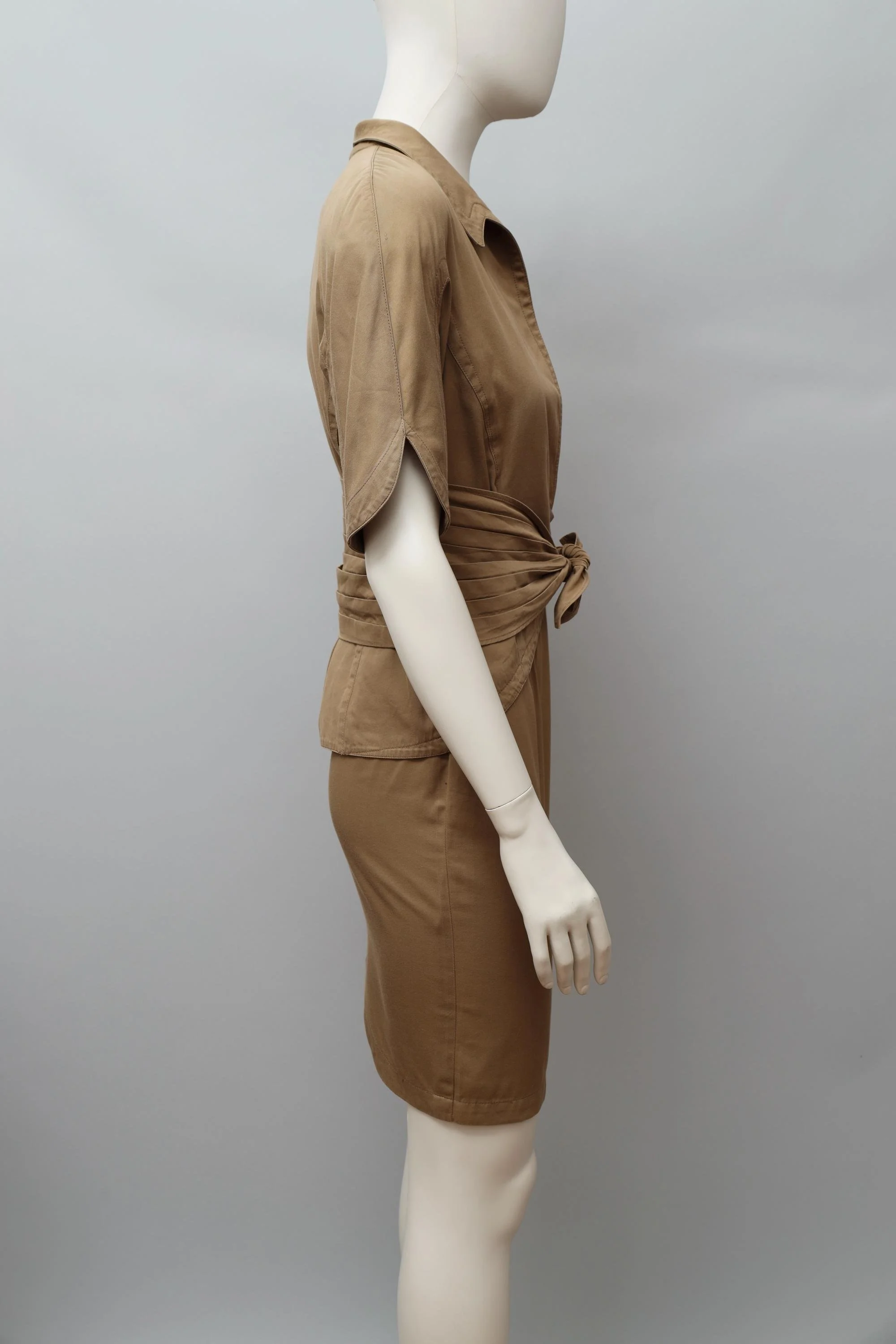 late 1980s / early 1990s Thierry Mugler Activ khaki skirt ensemble