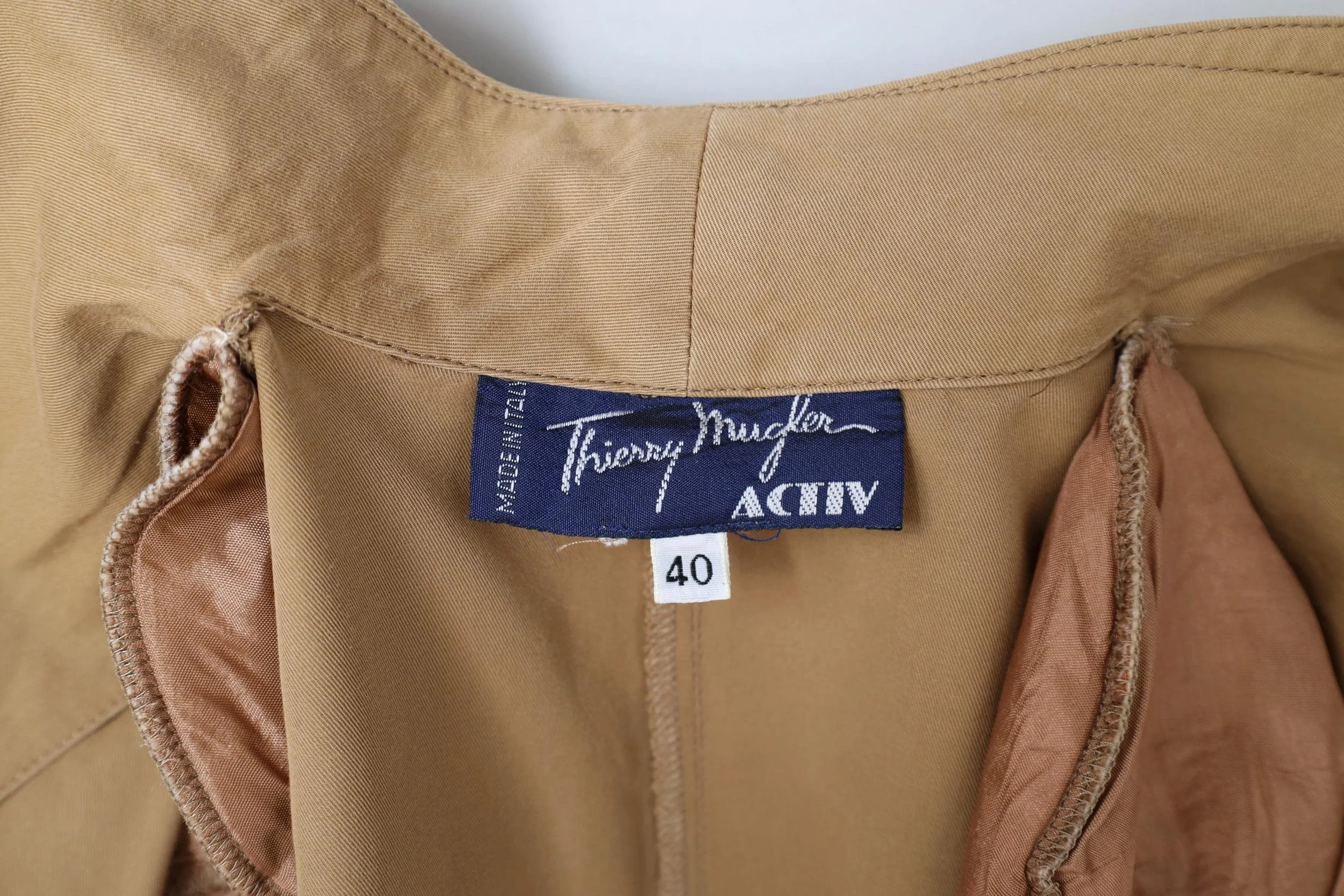 late 1980s / early 1990s Thierry Mugler Activ label tag