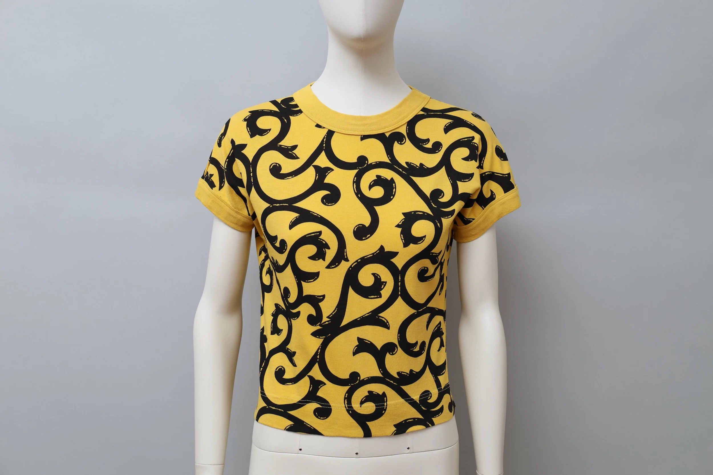 S/S 1989 Chantal Thomass yellow wrought iron t-shirt