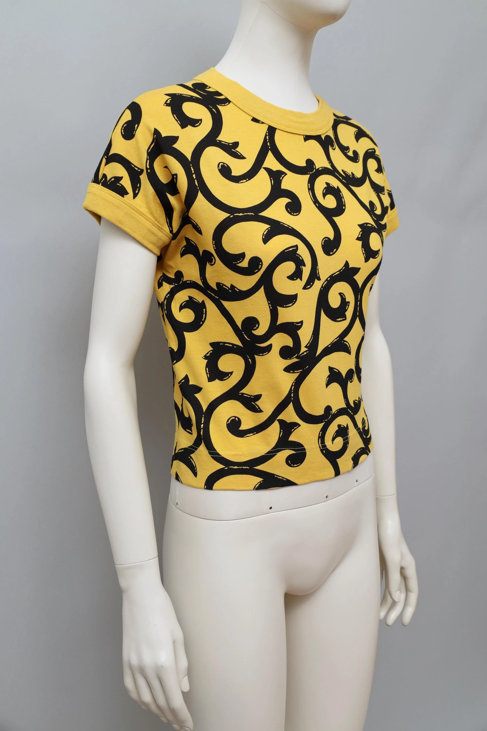 S/S 1989 Chantal Thomass yellow wrought iron t-shirt