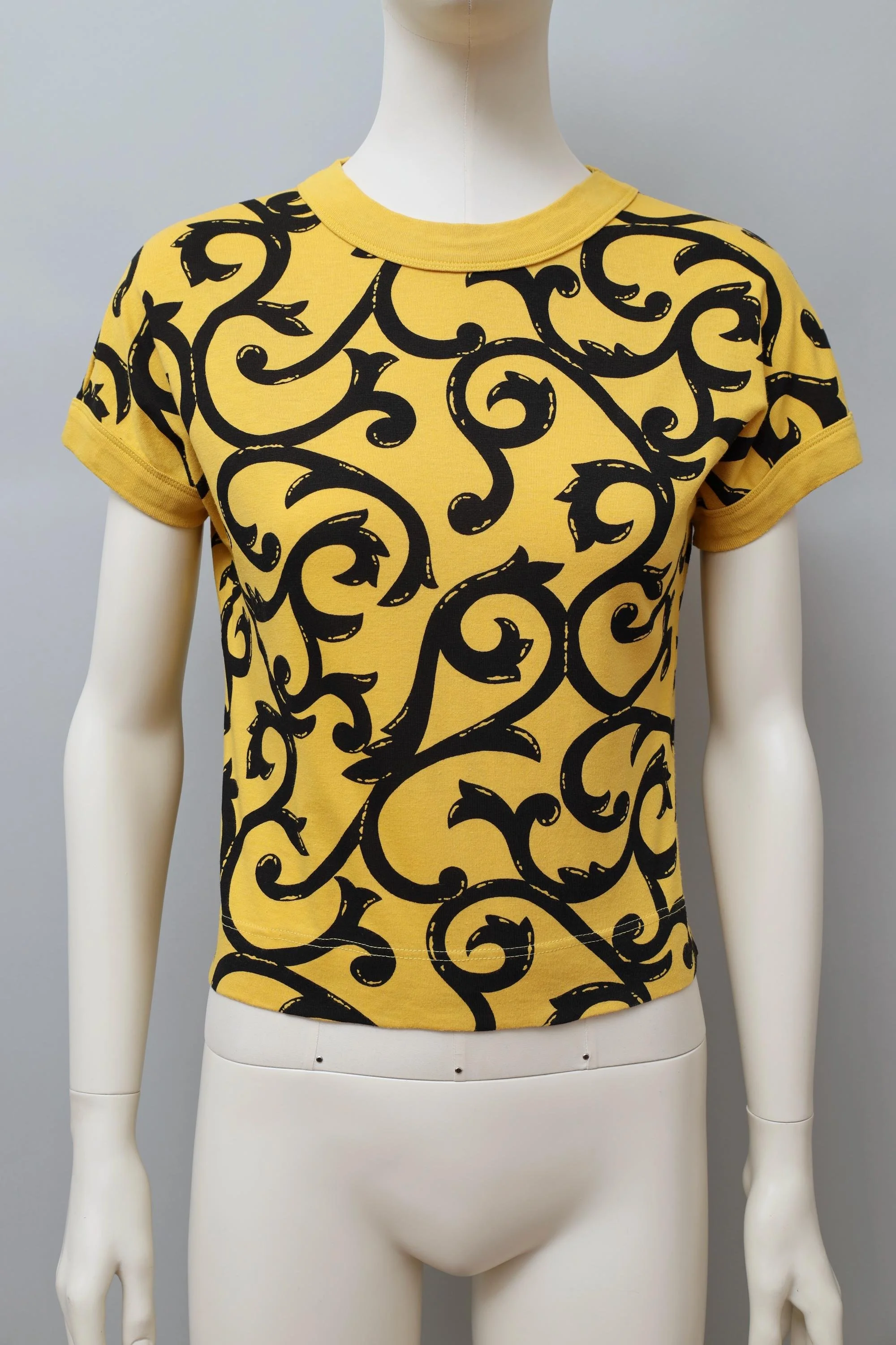 S/S 1989 Chantal Thomass yellow wrought iron t-shirt