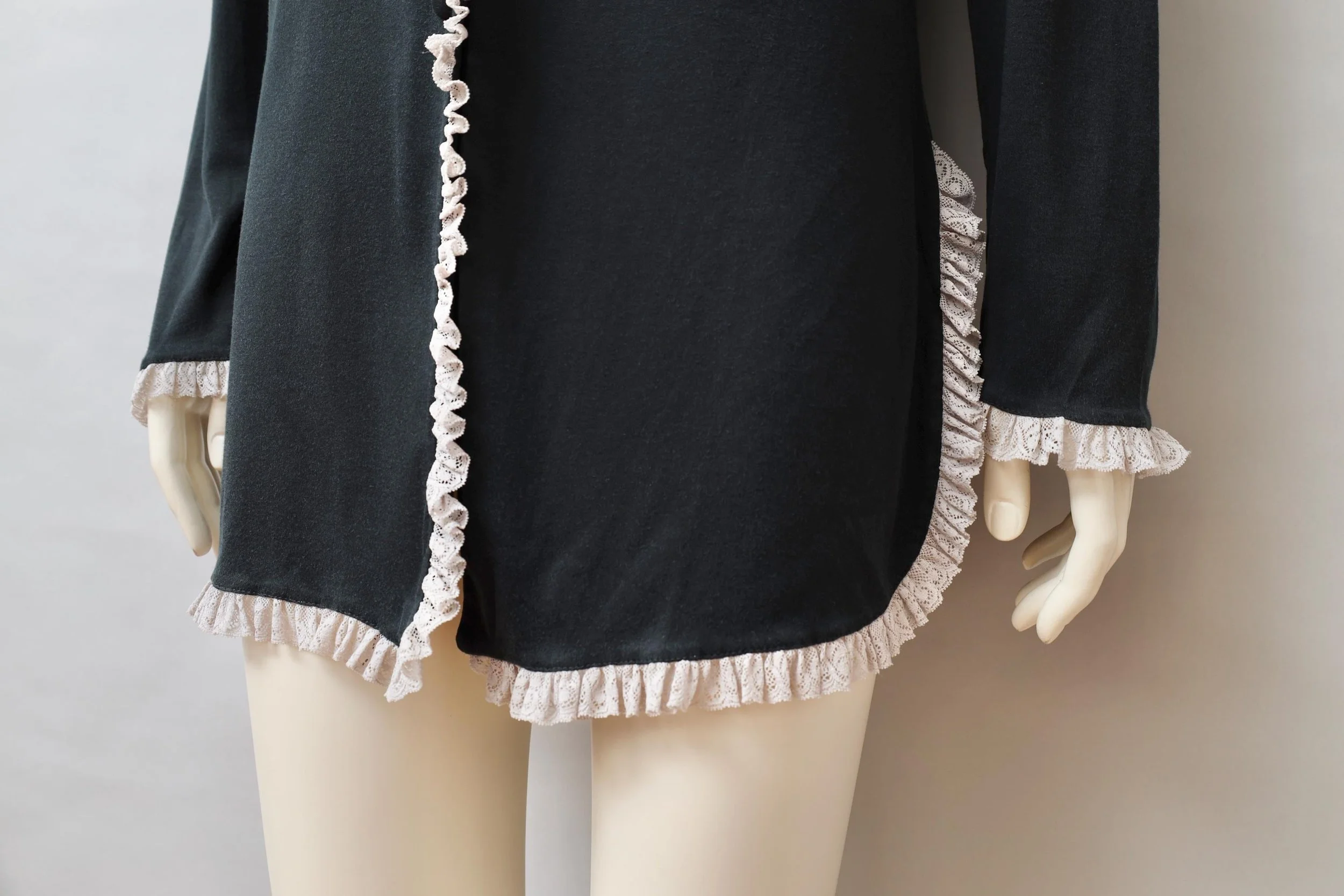 F/W 1994 Chantal Thomass black cotton and ivory lace hem