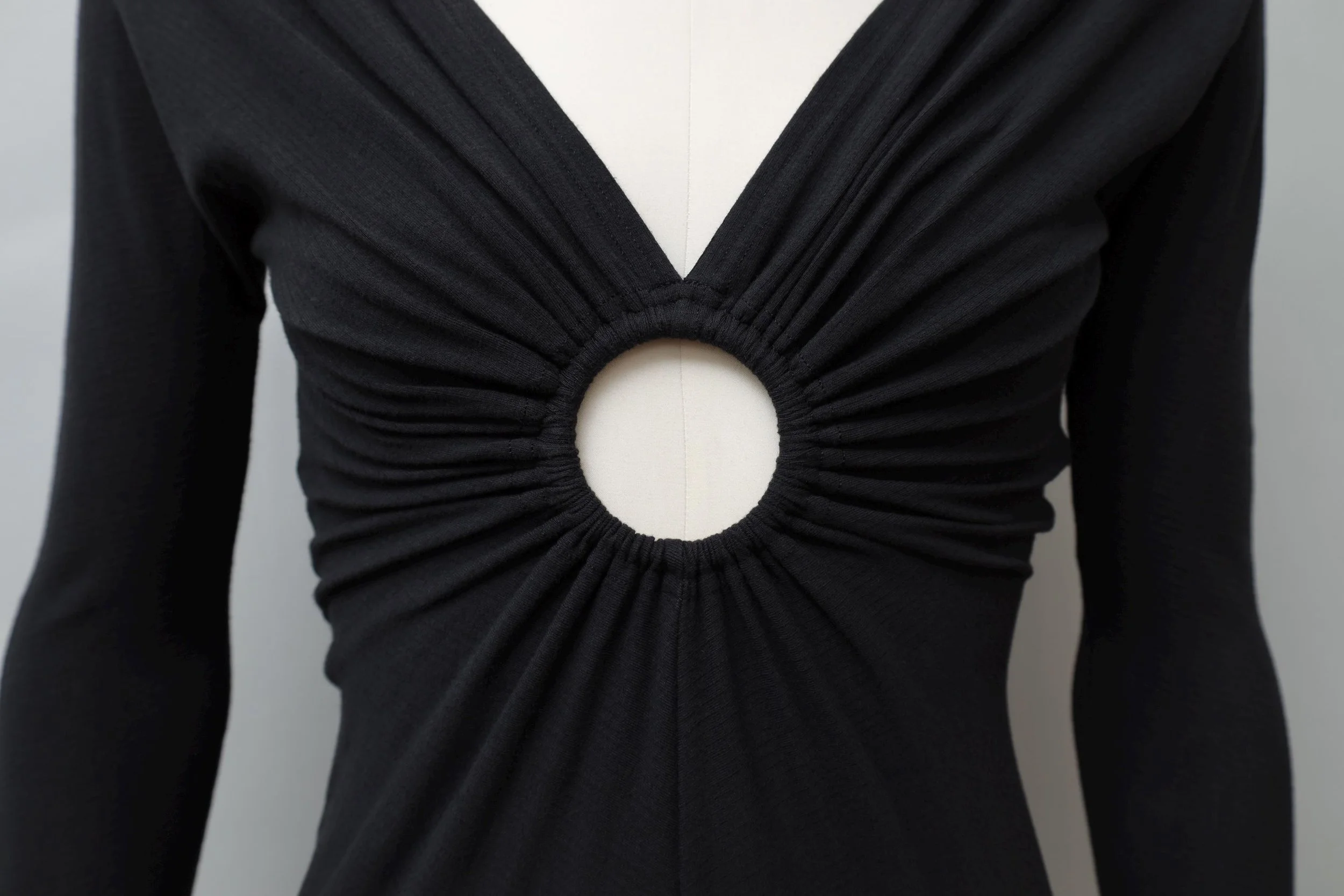 S/S 1990 Chantal Thomass ruched circular cut-out