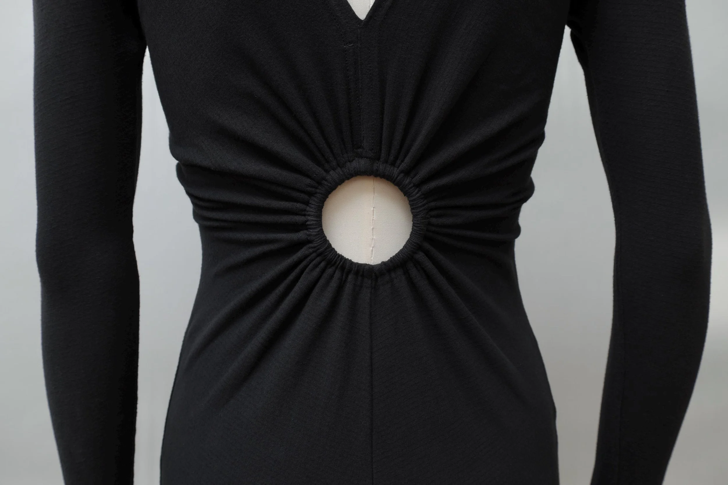 S/S 1990 Chantal Thomass ruched circle cut-out