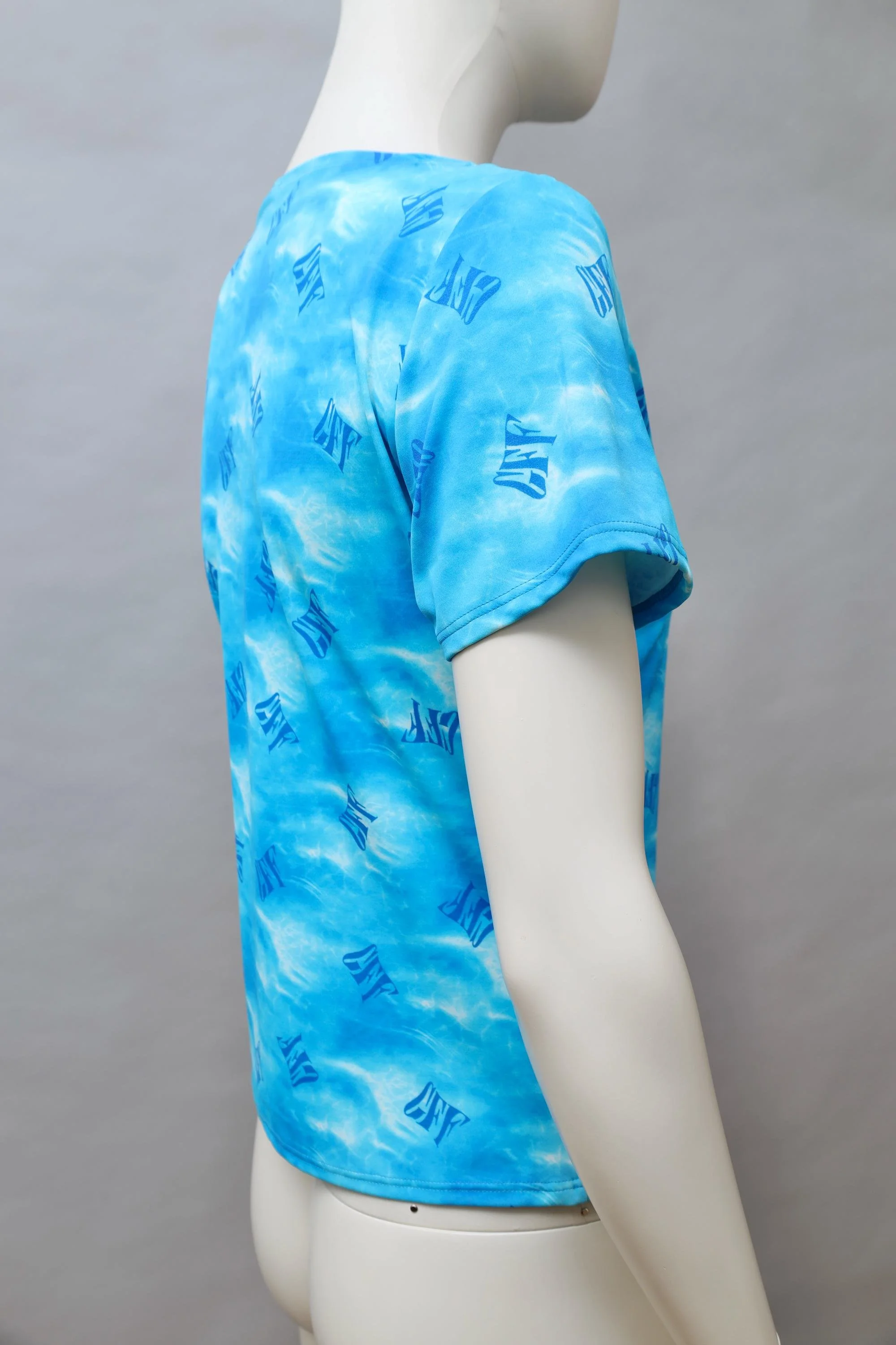 1990s GFF Gianfranco Ferré crystal blue swimming pool swim top