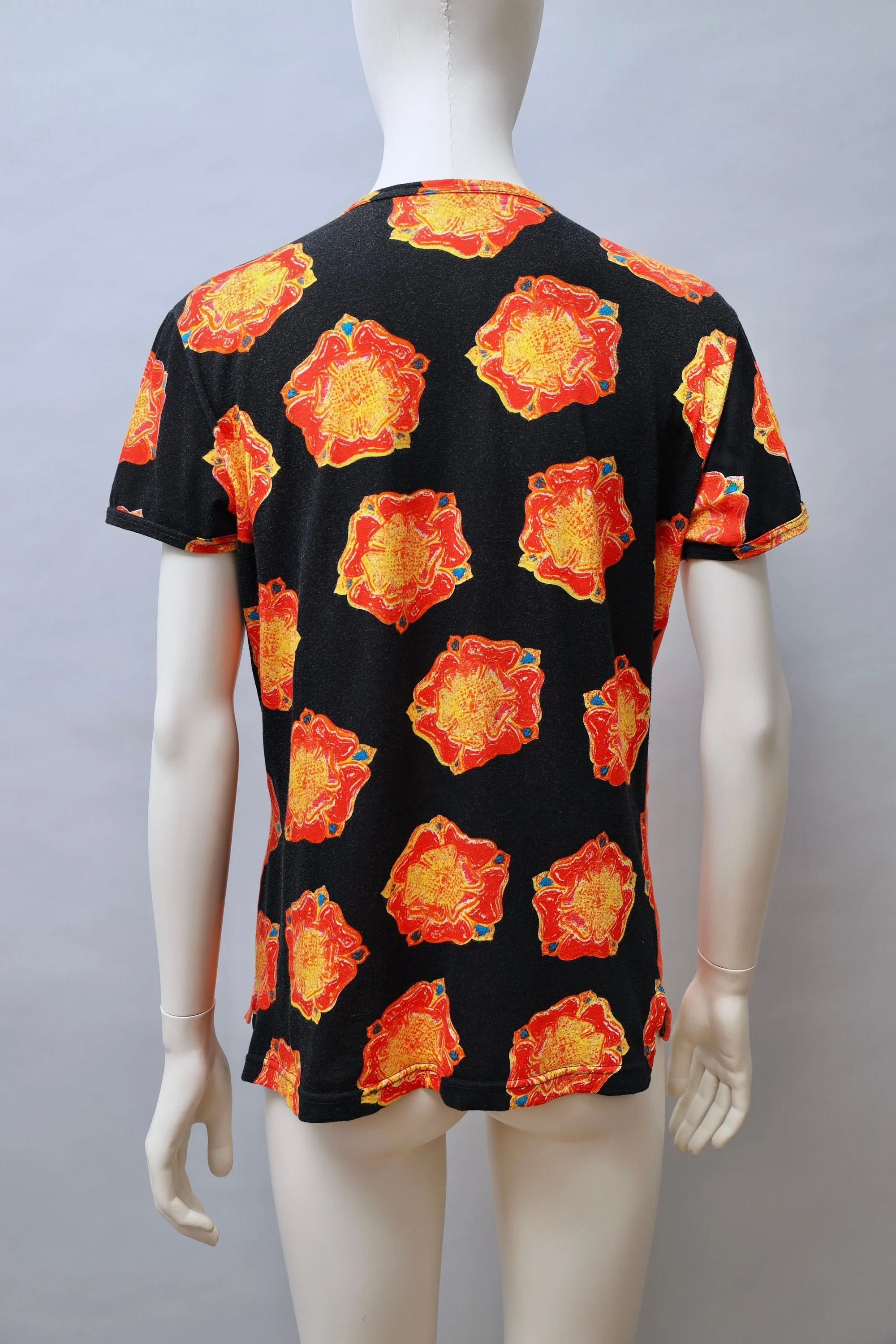 S/S 1999 Vivienne Westwood Ocean black and orange floral print t-shirt