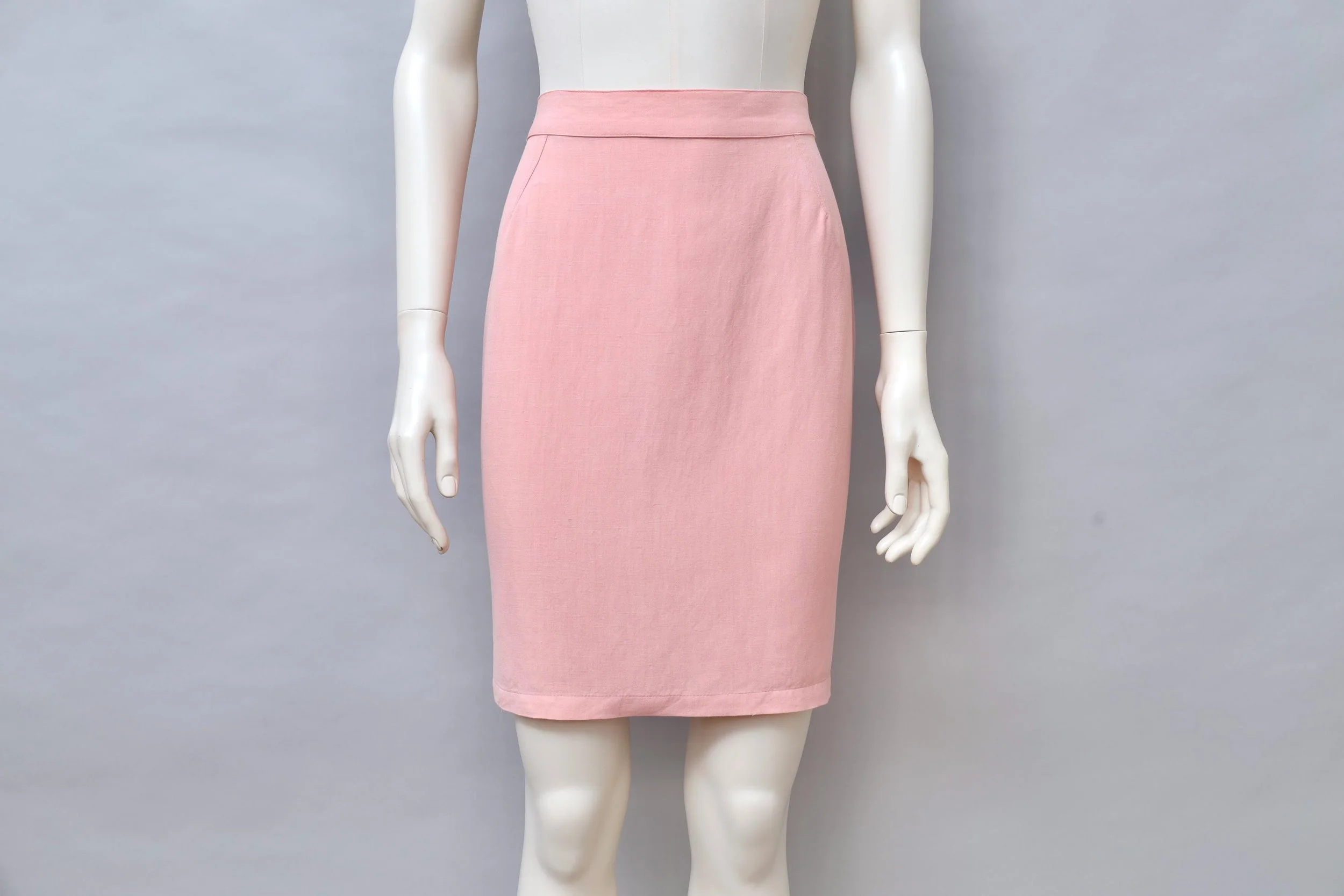 late 1980s / early 1990s Thierry Mugler Activ rose linen pencil skirt