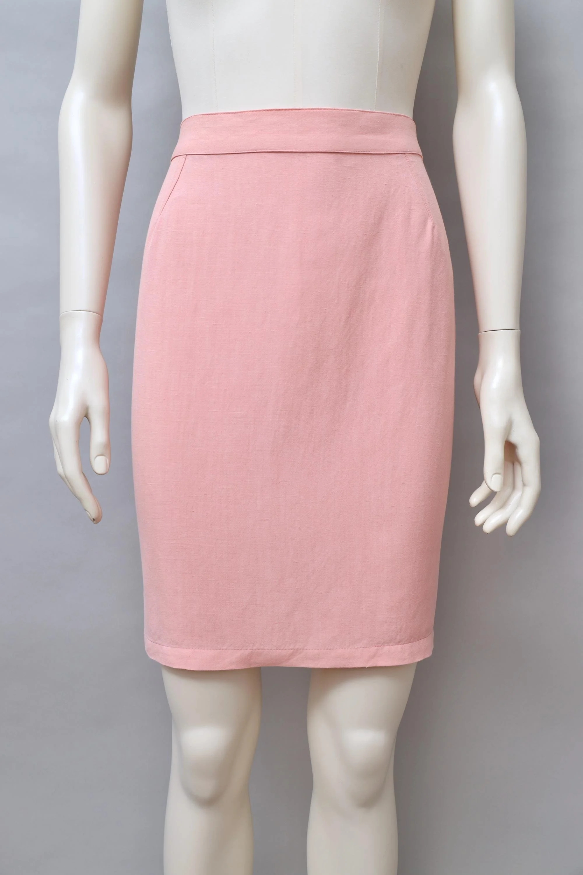 late 1980s / early 1990s Thierry Mugler Activ rose linen pencil skirt