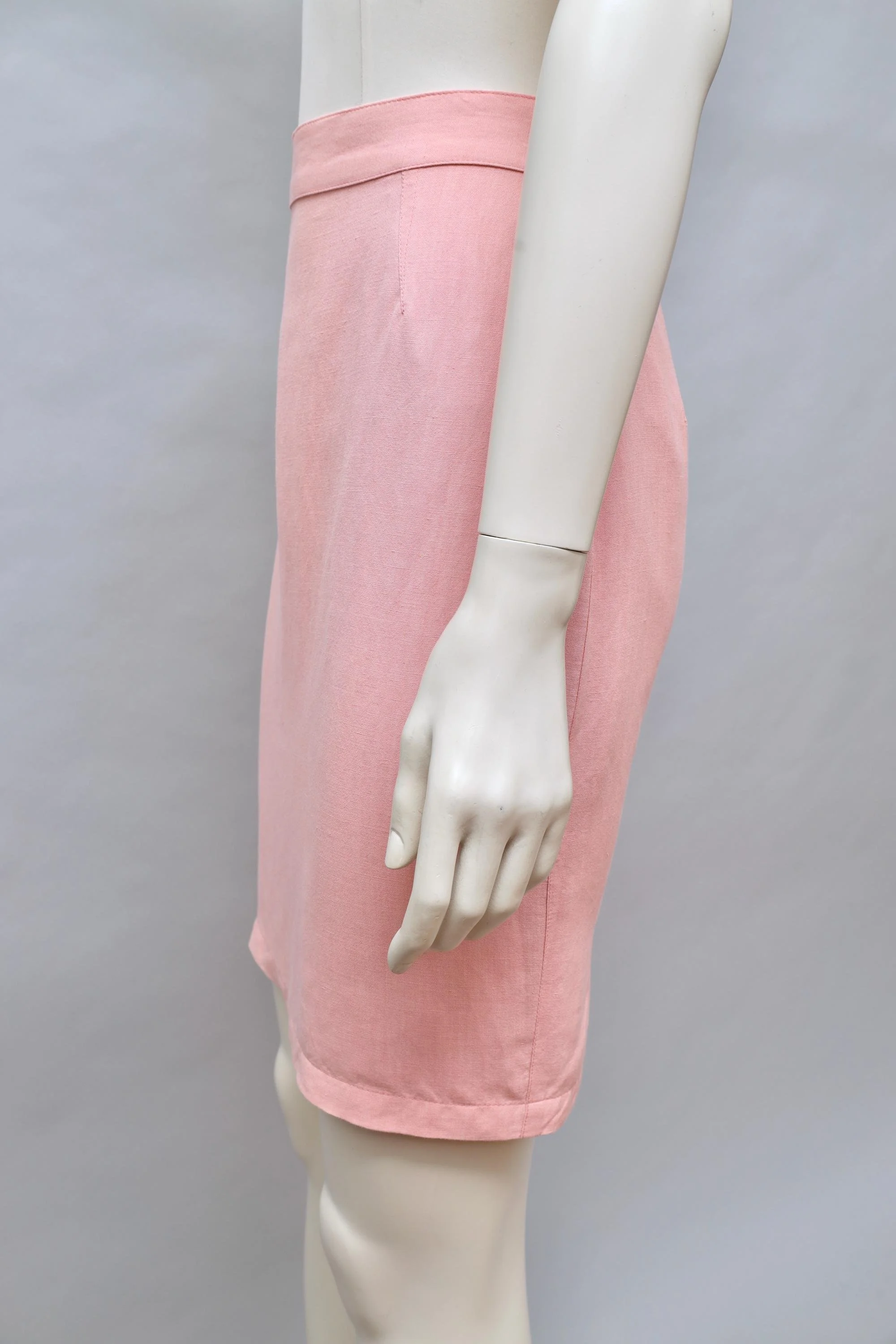 late 1980s / early 1990s Thierry Mugler Activ rose linen pencil skirt