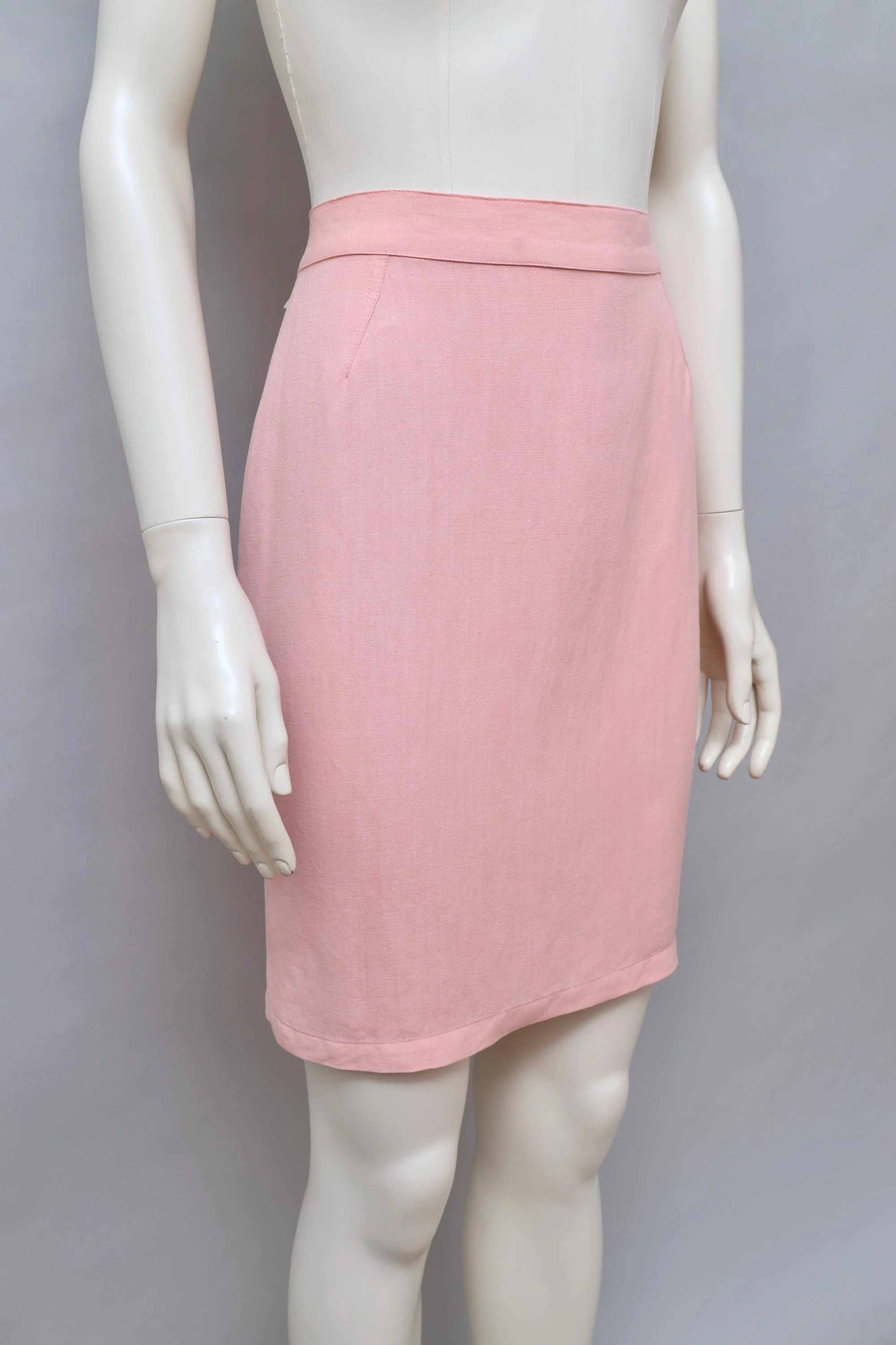 late 1980s / early 1990s Thierry Mugler Activ rose linen pencil skirt