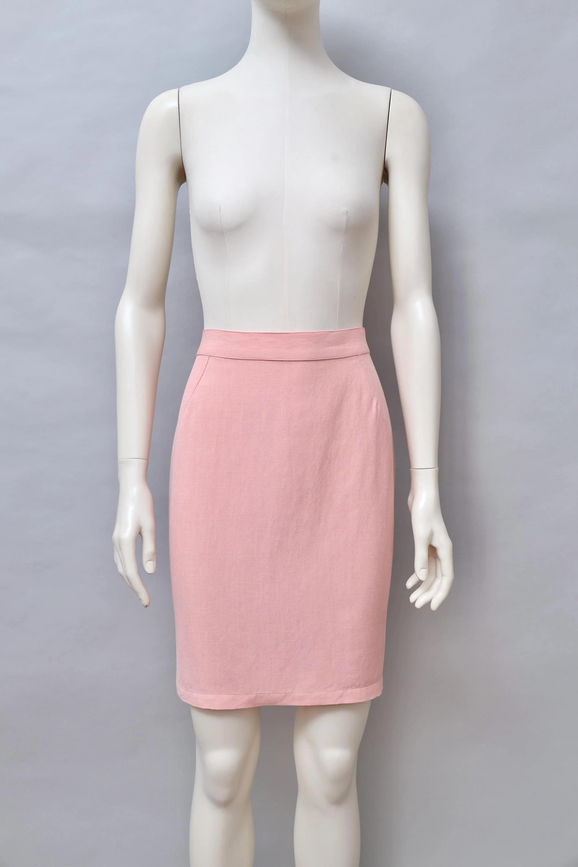 late 1980s / early 1990s Thierry Mugler Activ rose linen pencil skirt