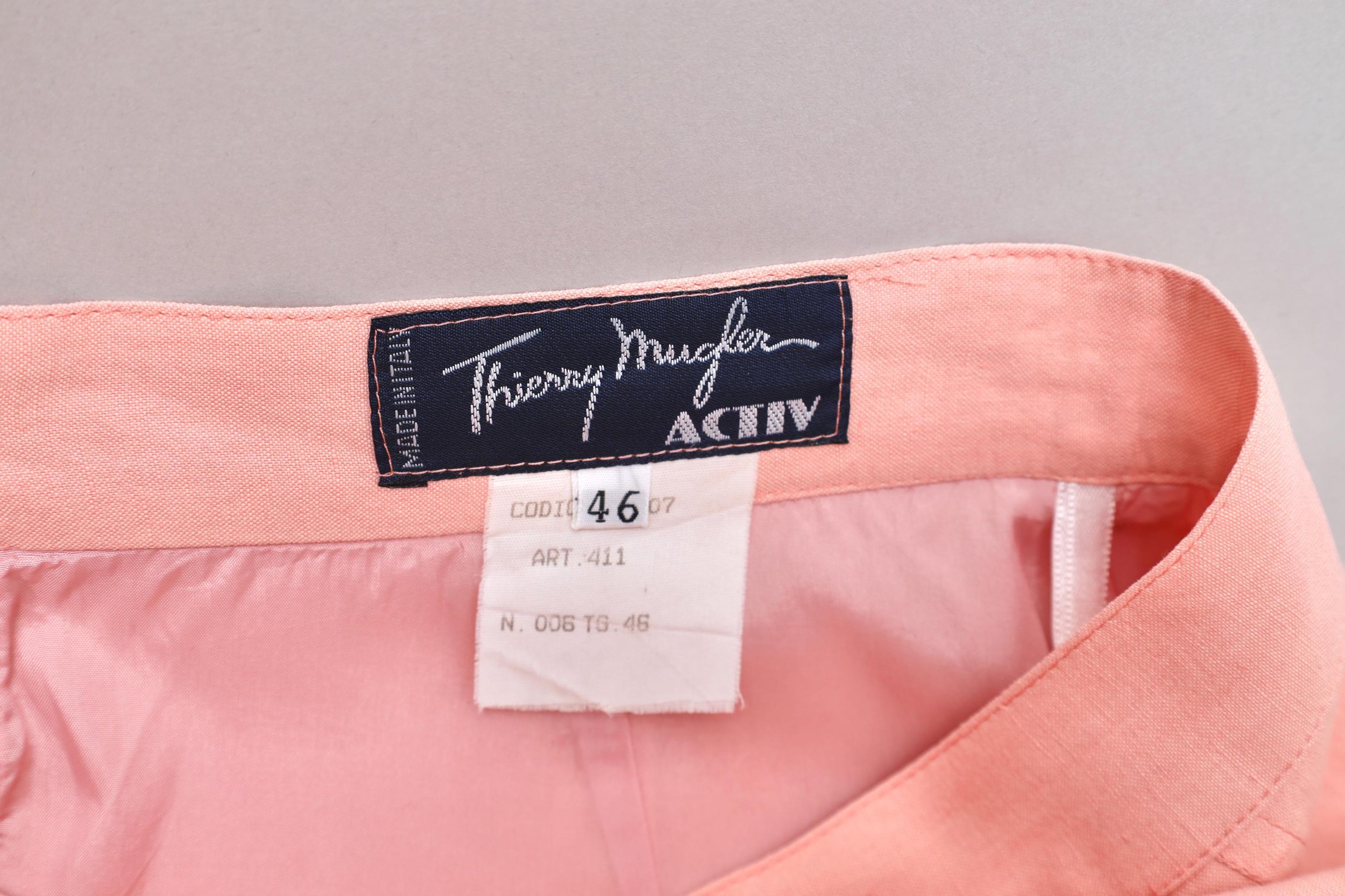 late 1980s / early 1990s Thierry Mugler Activ label tag