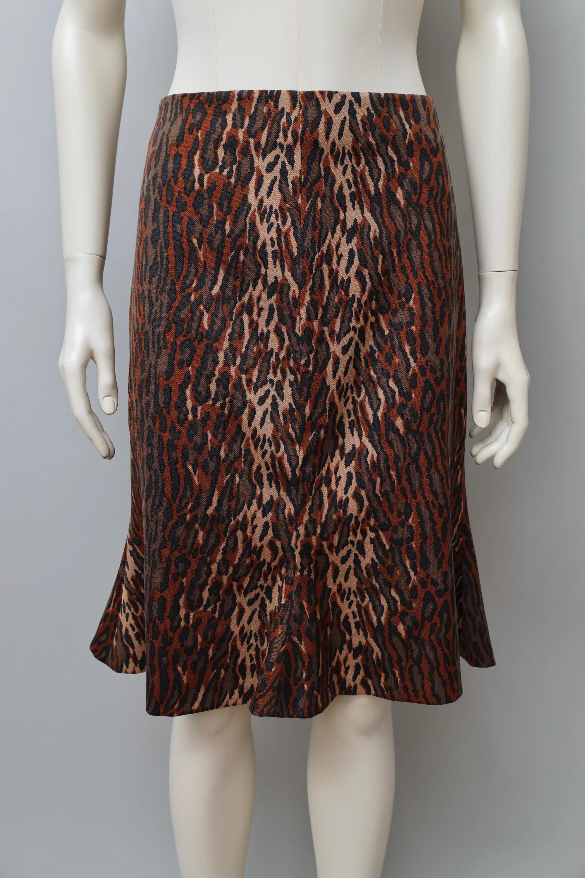 1990s Ultra Ozbek leopard print wool skirt