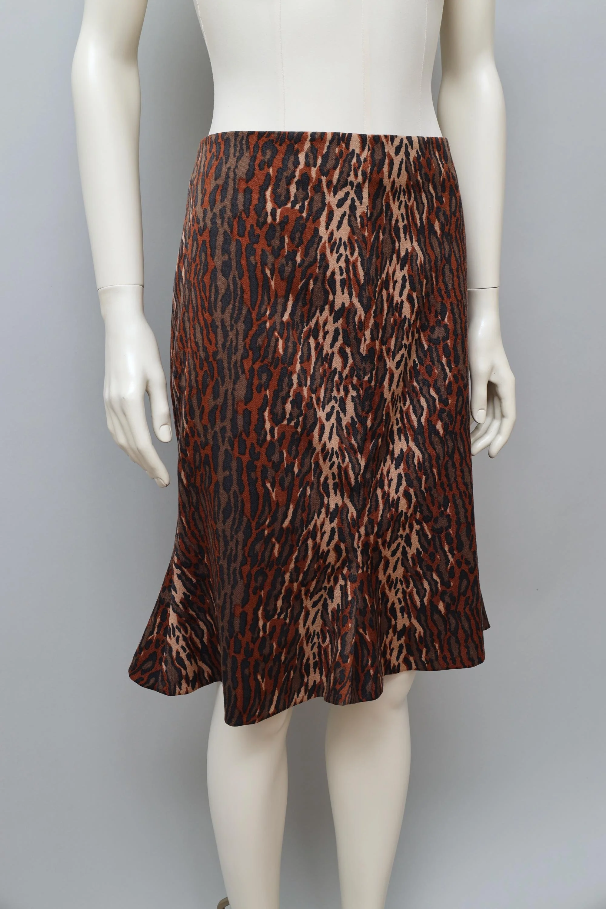 1990s Ultra Ozbek by Rifat Ozbek leopard print wool skirt