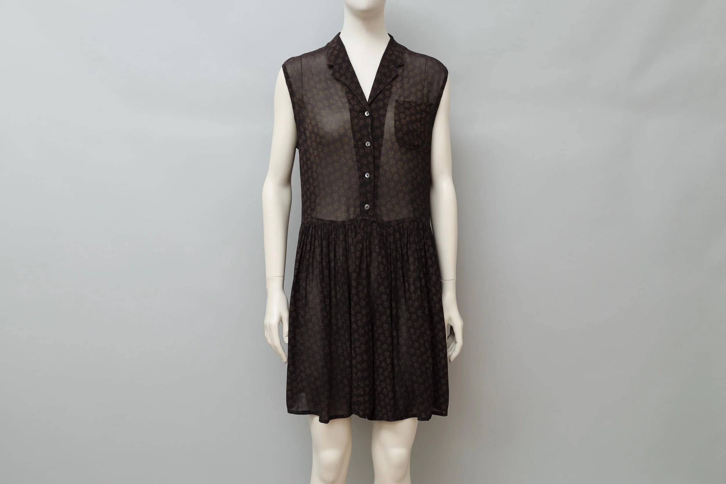 S/S 1989 Junior Gaultier brown floral chiffon romper