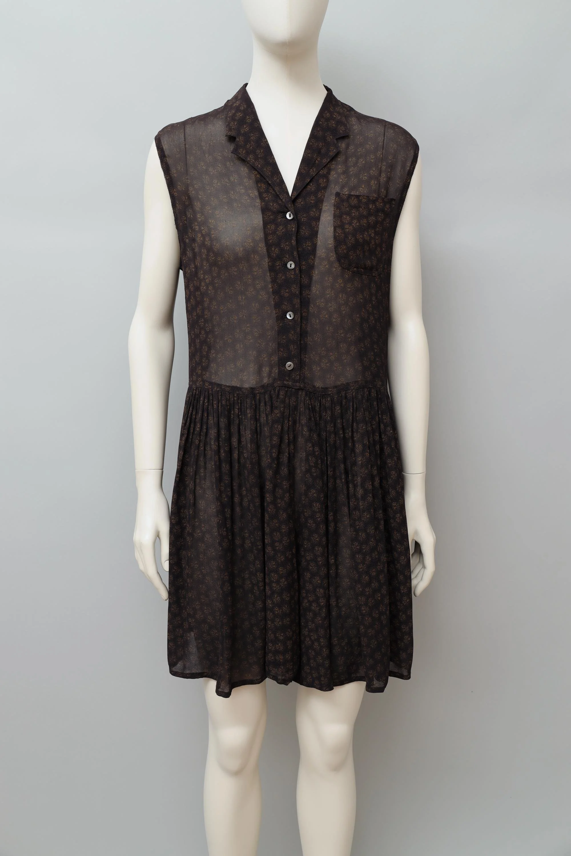 S/S 1989 Junior Gaultier brown floral chiffon romper