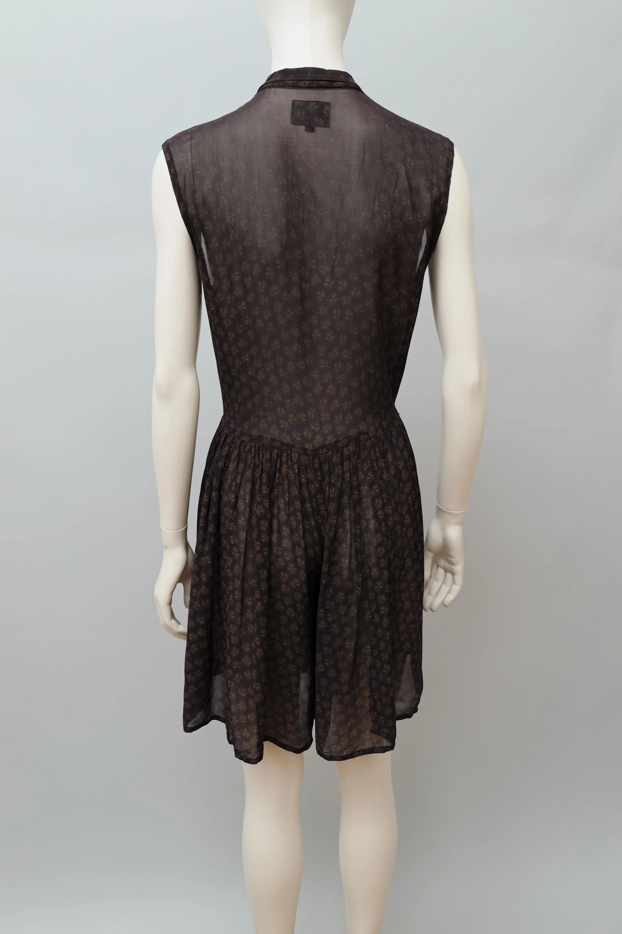 S/S 1989 Junior Gaultier brown floral chiffon romper