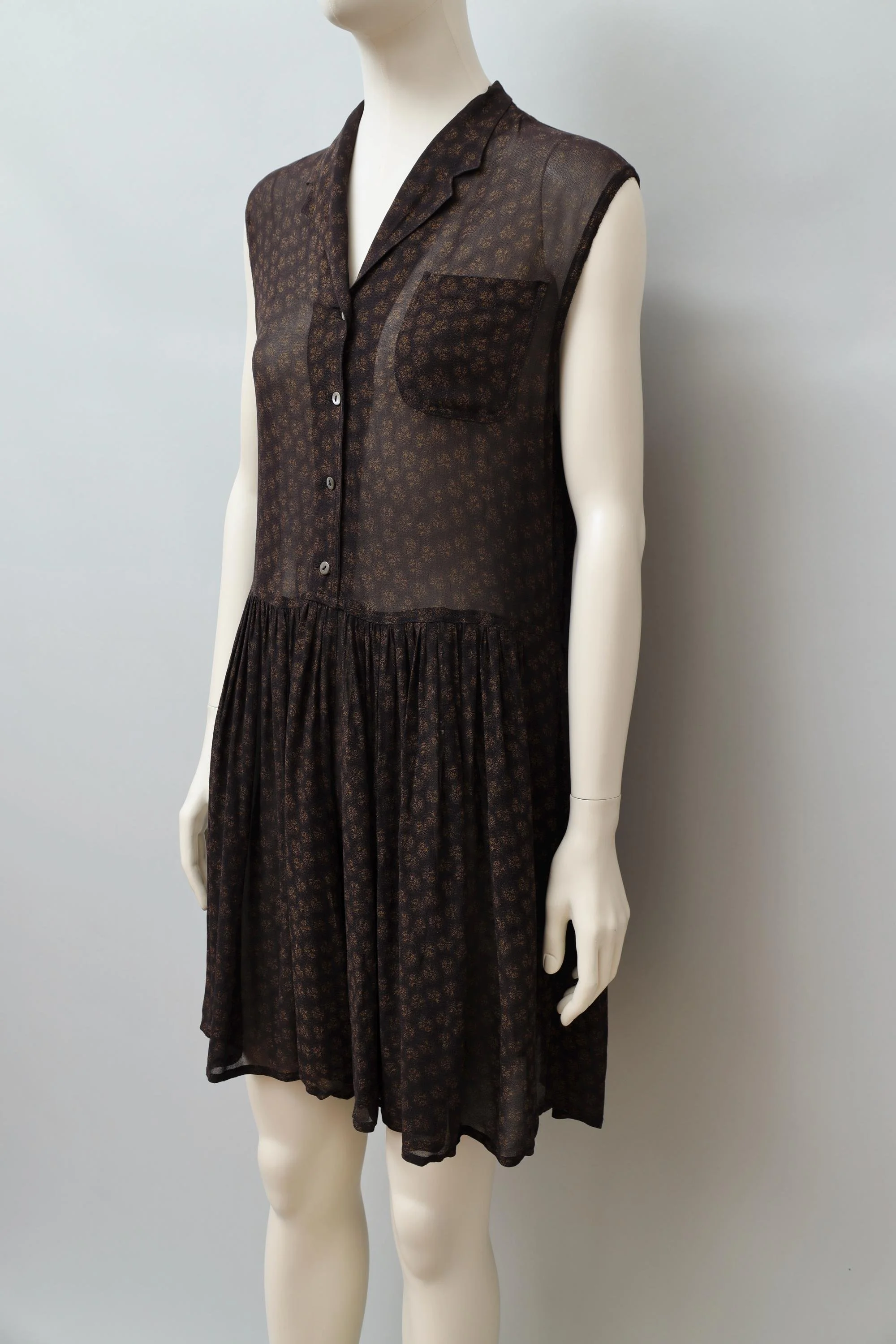 S/S 1989 Junior Gaultier brown floral chiffon romper