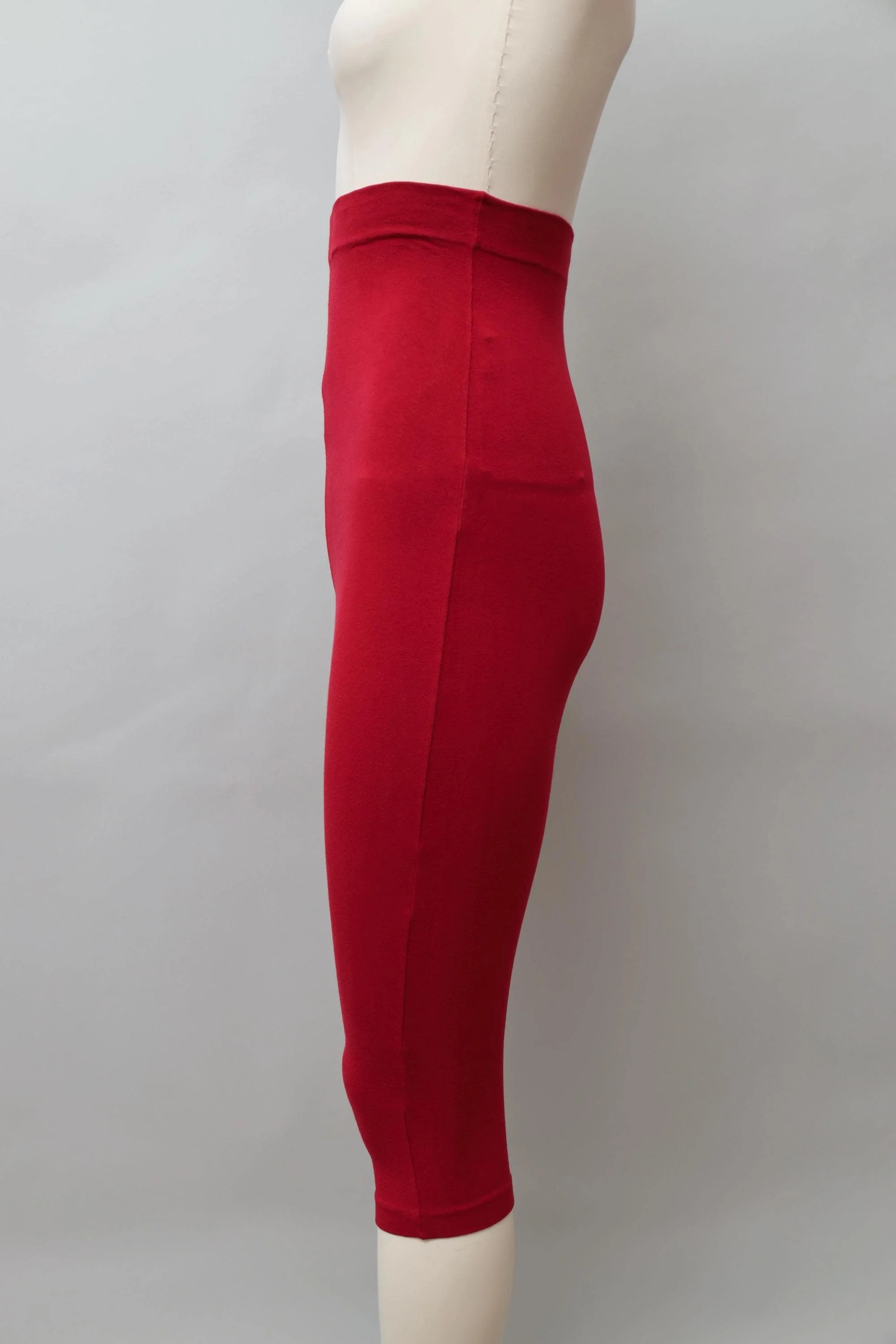 1990s Romeo Gigli red stretch cotton ultra high waisted leggings