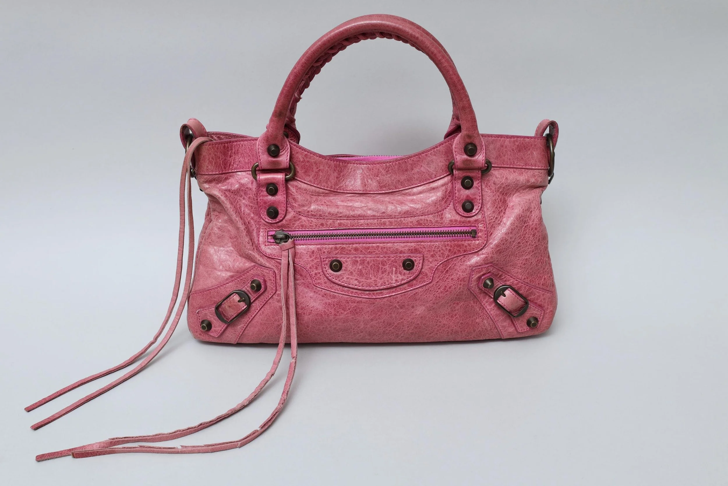 S/S 2008 magenta distressed leather Balenciaga First bag