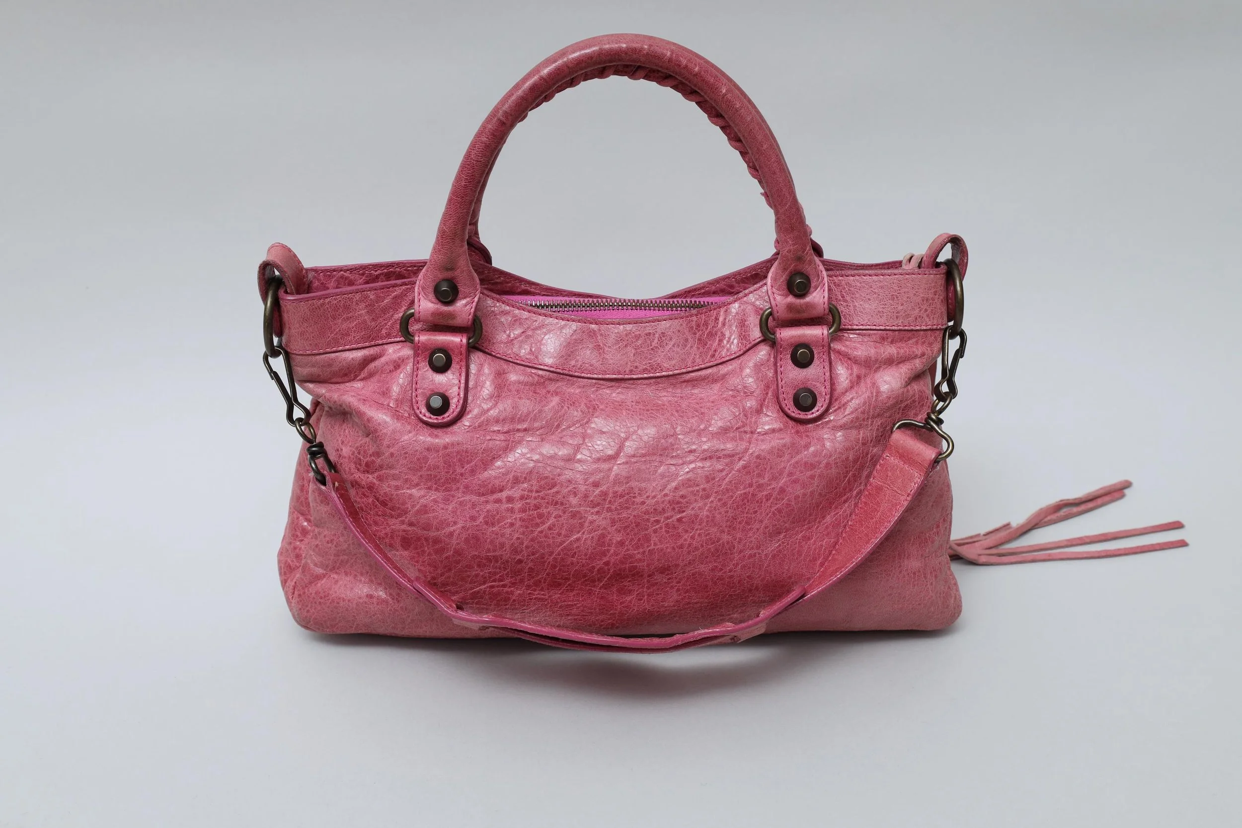 S/S 2008 magenta distressed leather Balenciaga First bag