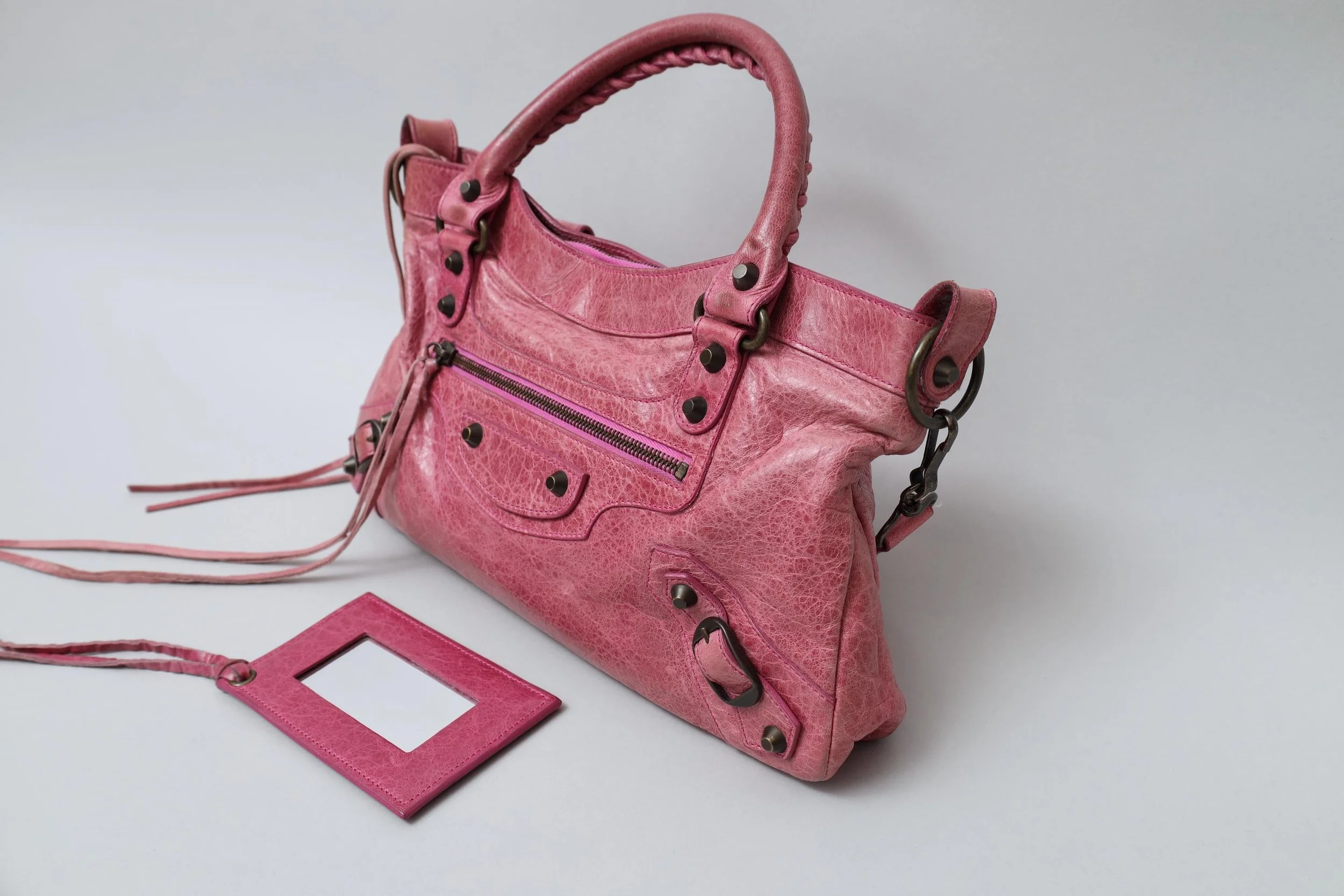 S/S 2008 magenta distressed leather Balenciaga First bag