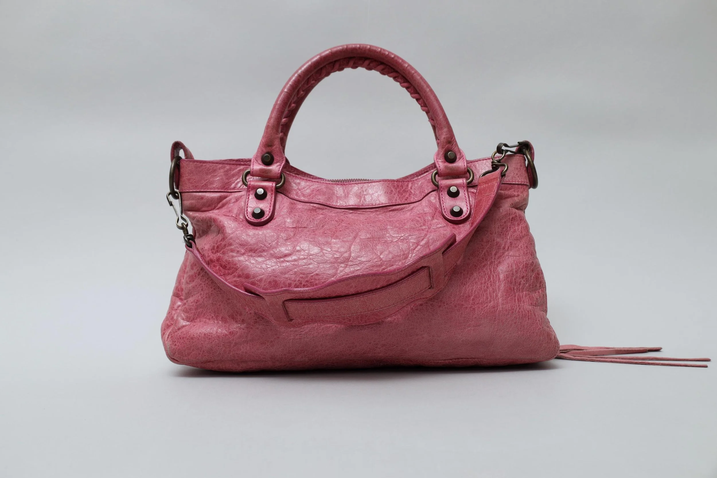 S/S 2008 magenta distressed leather Balenciaga First bag