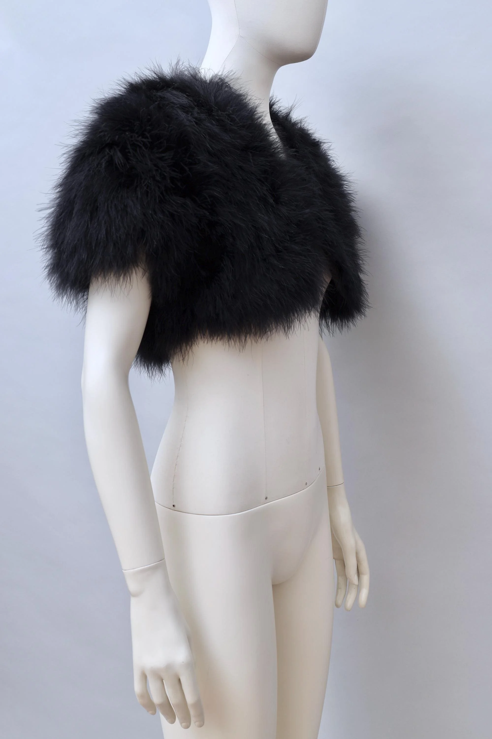 late 1980s / early 1990s Lolita Lempicka black marabou bolero