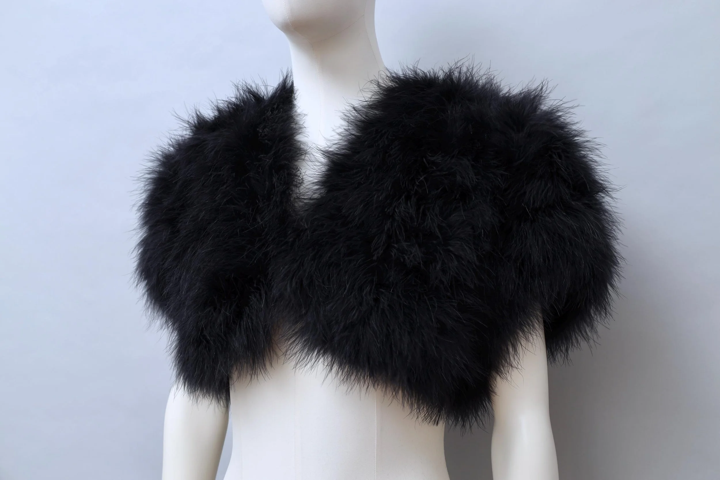 late 1980s / early 1990s Lolita Lempicka black marabou bolero