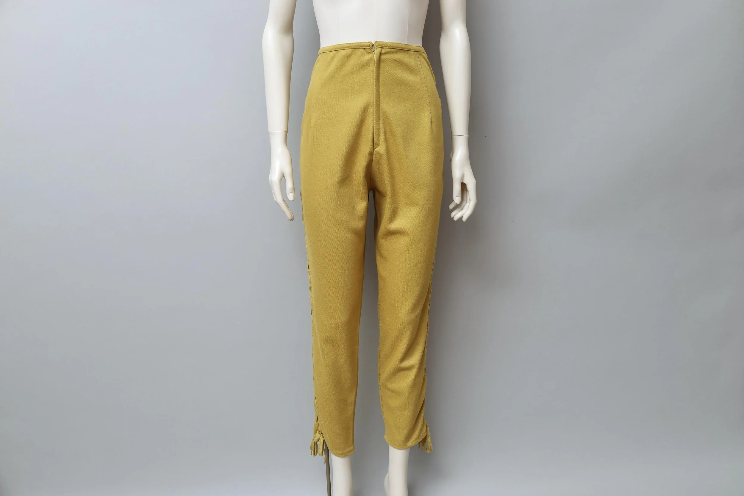 S/S 1989 Junior Gaultier by Jean Paul Gaultier anis green lace up denim pants