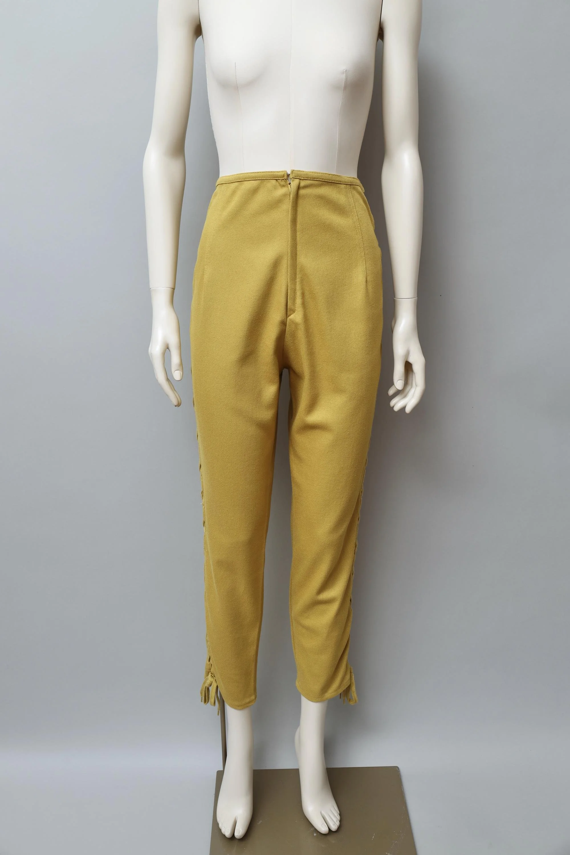 S/S 1989 Junior Gaultier by Jean Paul Gaultier anis green lace up denim pants