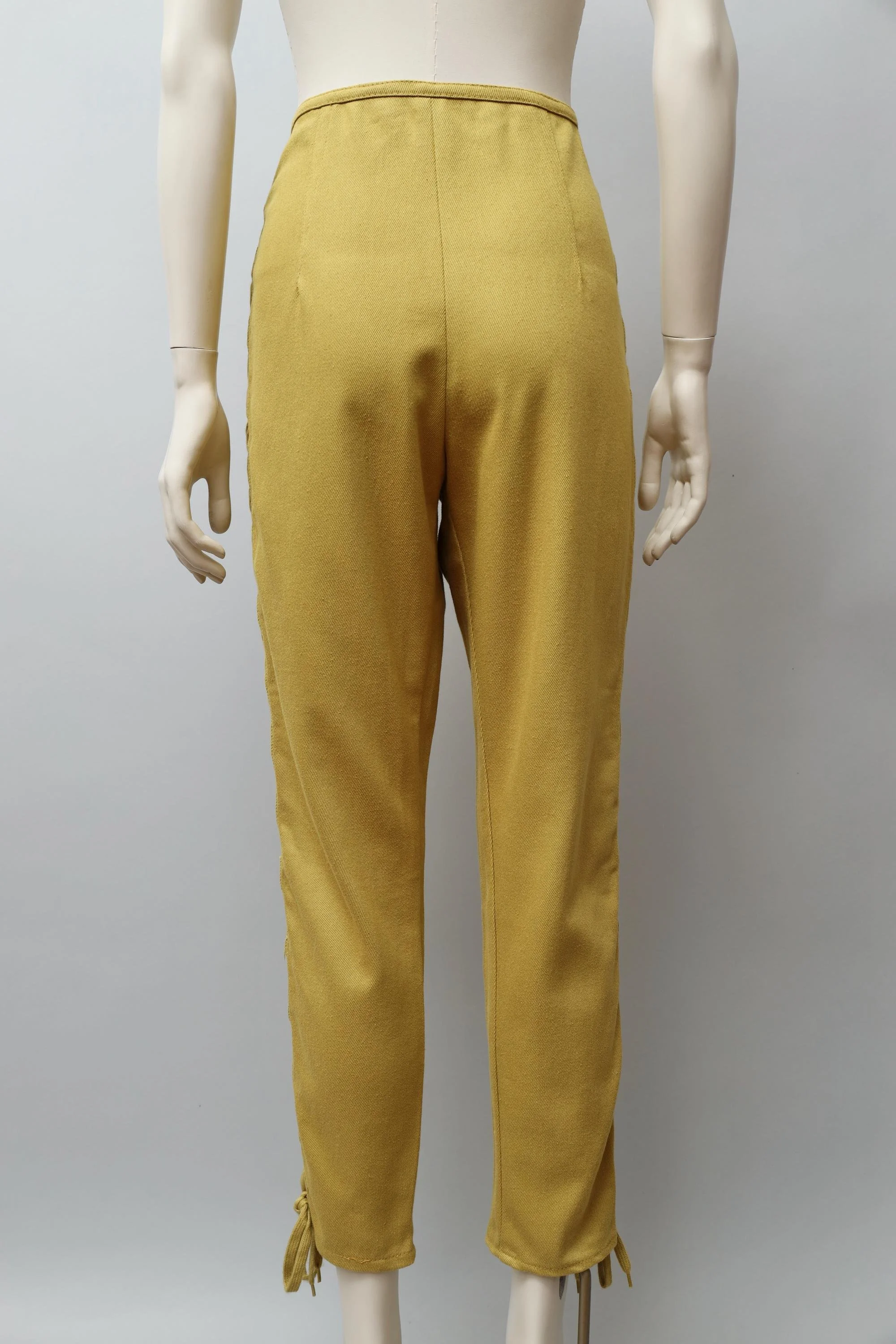 S/S 1989 Junior Gaultier by Jean Paul Gaultier anis green lace up denim pants