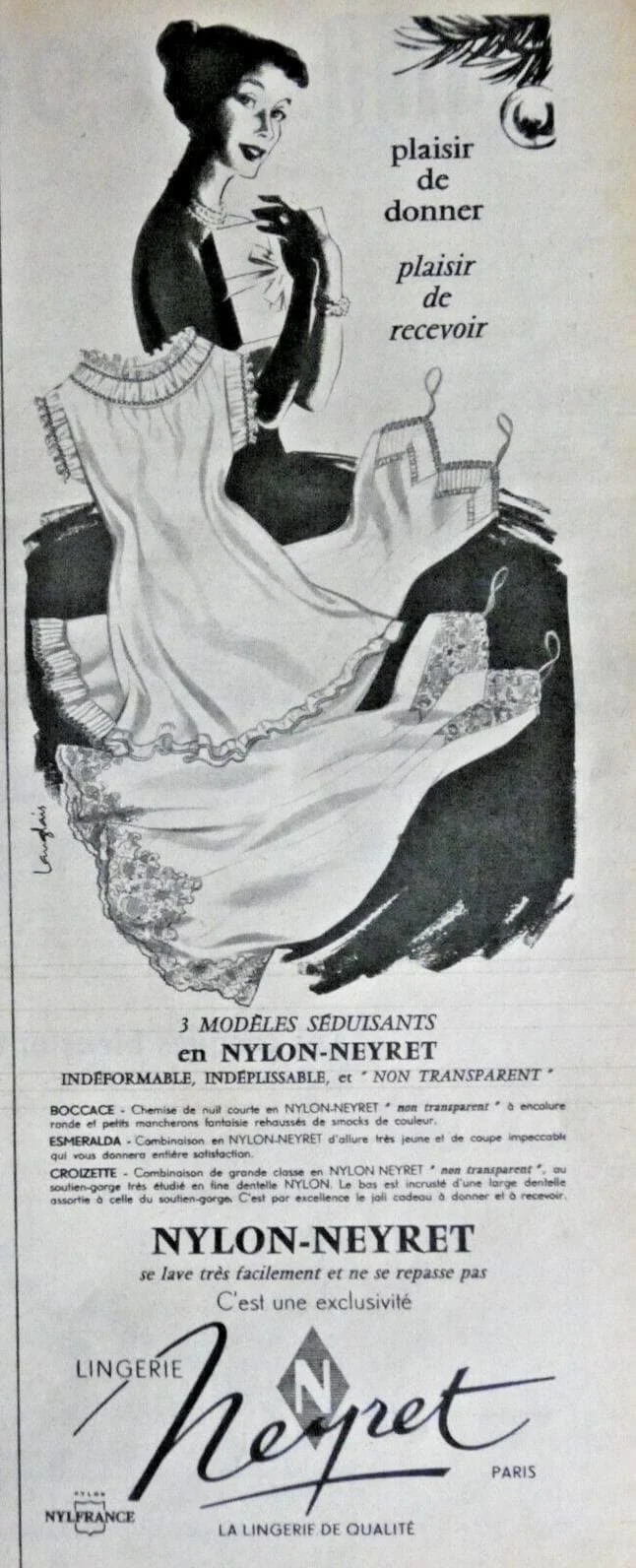 Neyret Paris vintage lingerie ad
