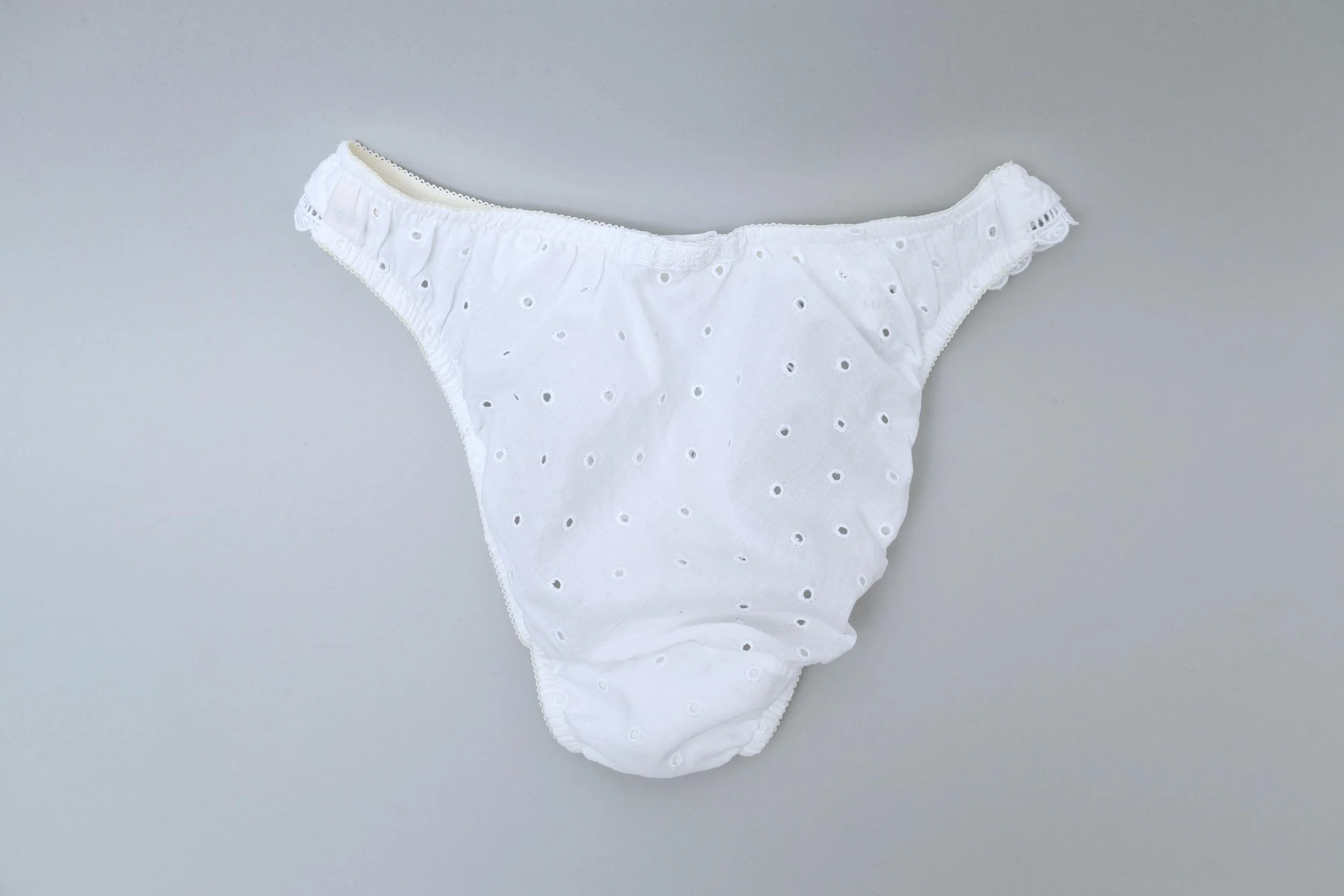 1990s deadstock Giorgio Armani white eyelet cotton panty