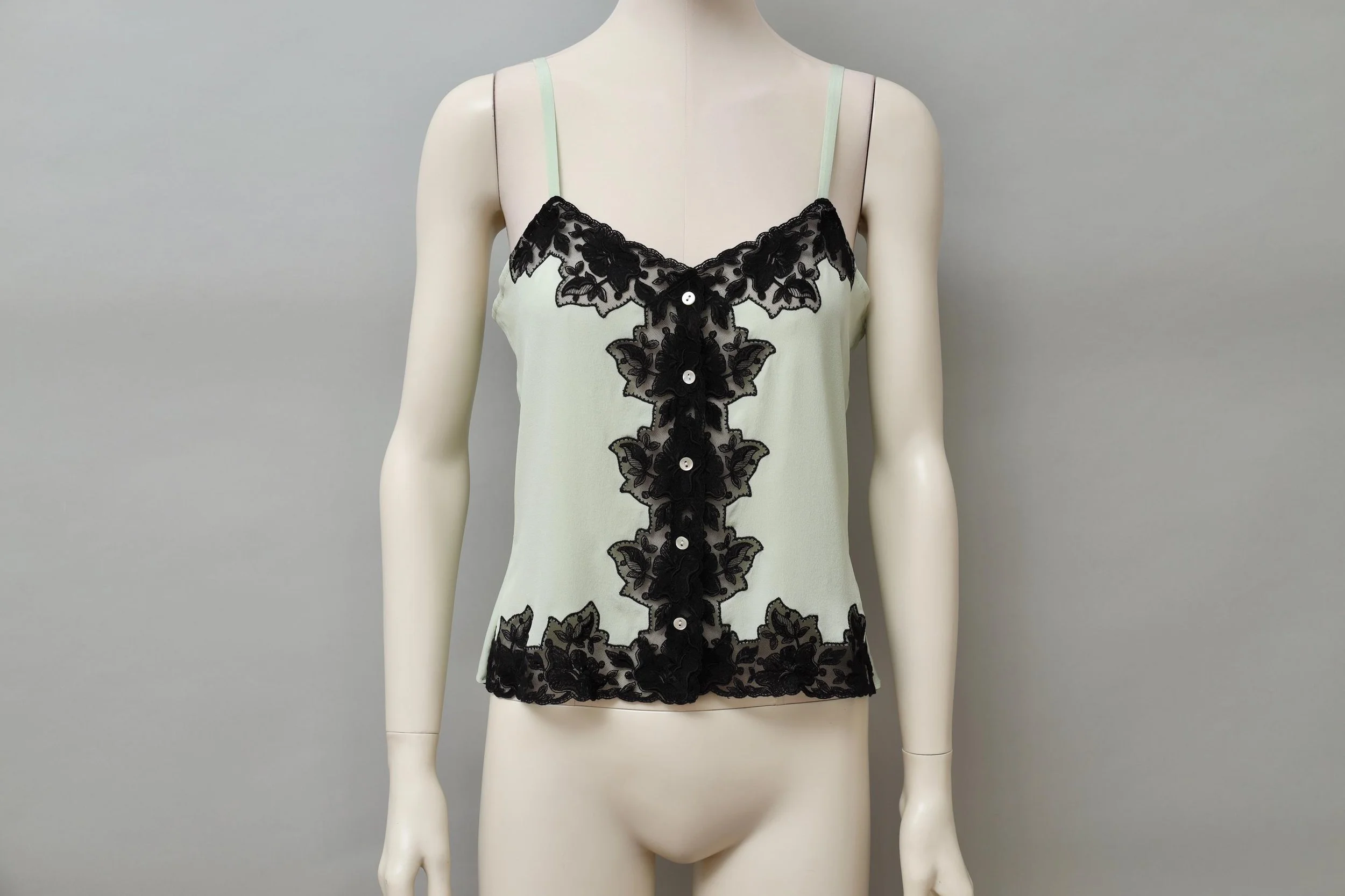 F/W 1994 Chantal Thomass silk camisole with leavers lace inlay