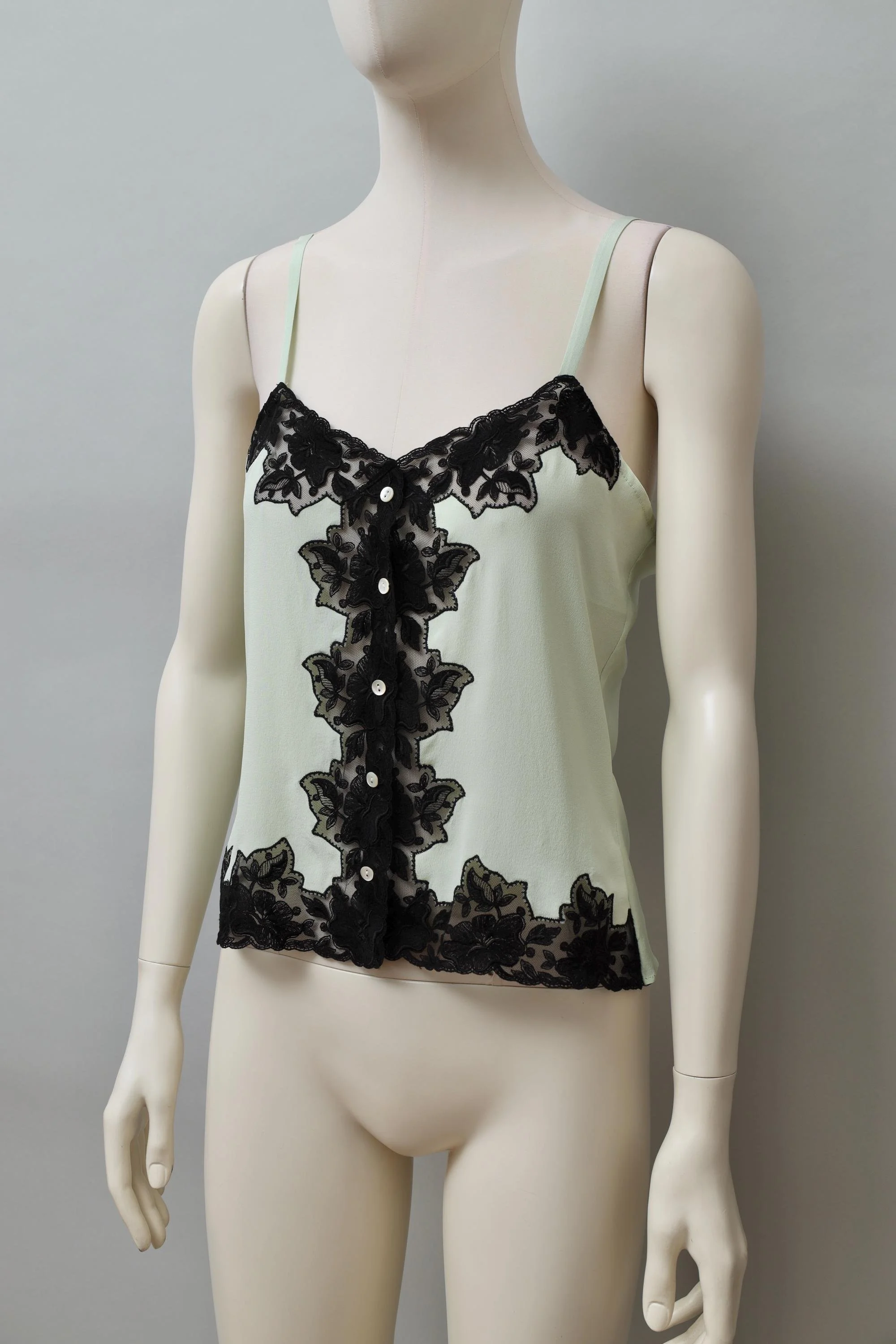 F/W 1994 Chantal Thomass silk camisole with leavers lace inlay