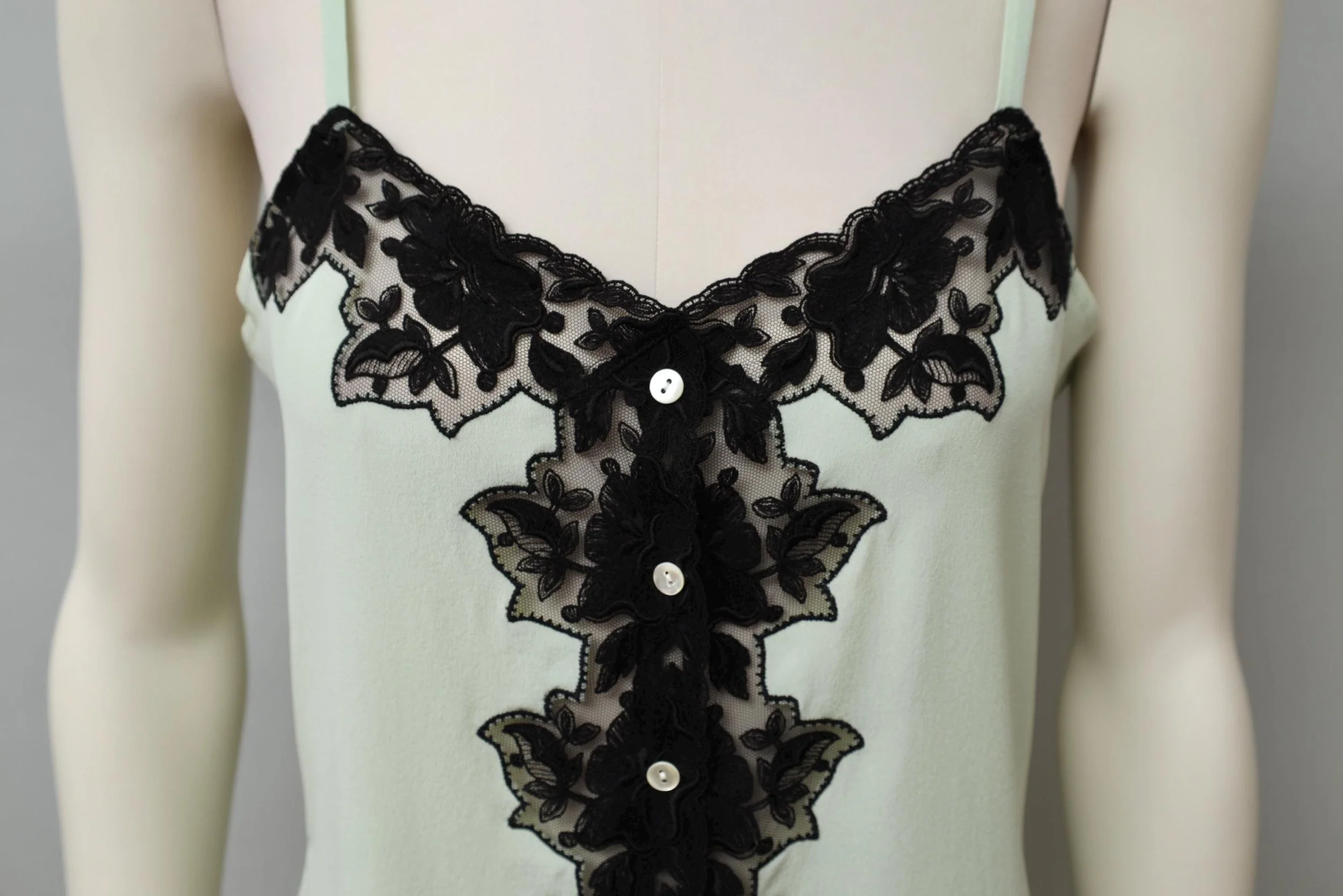 F/W 1994 Chantal Thomass silk camisole with leavers lace inlay