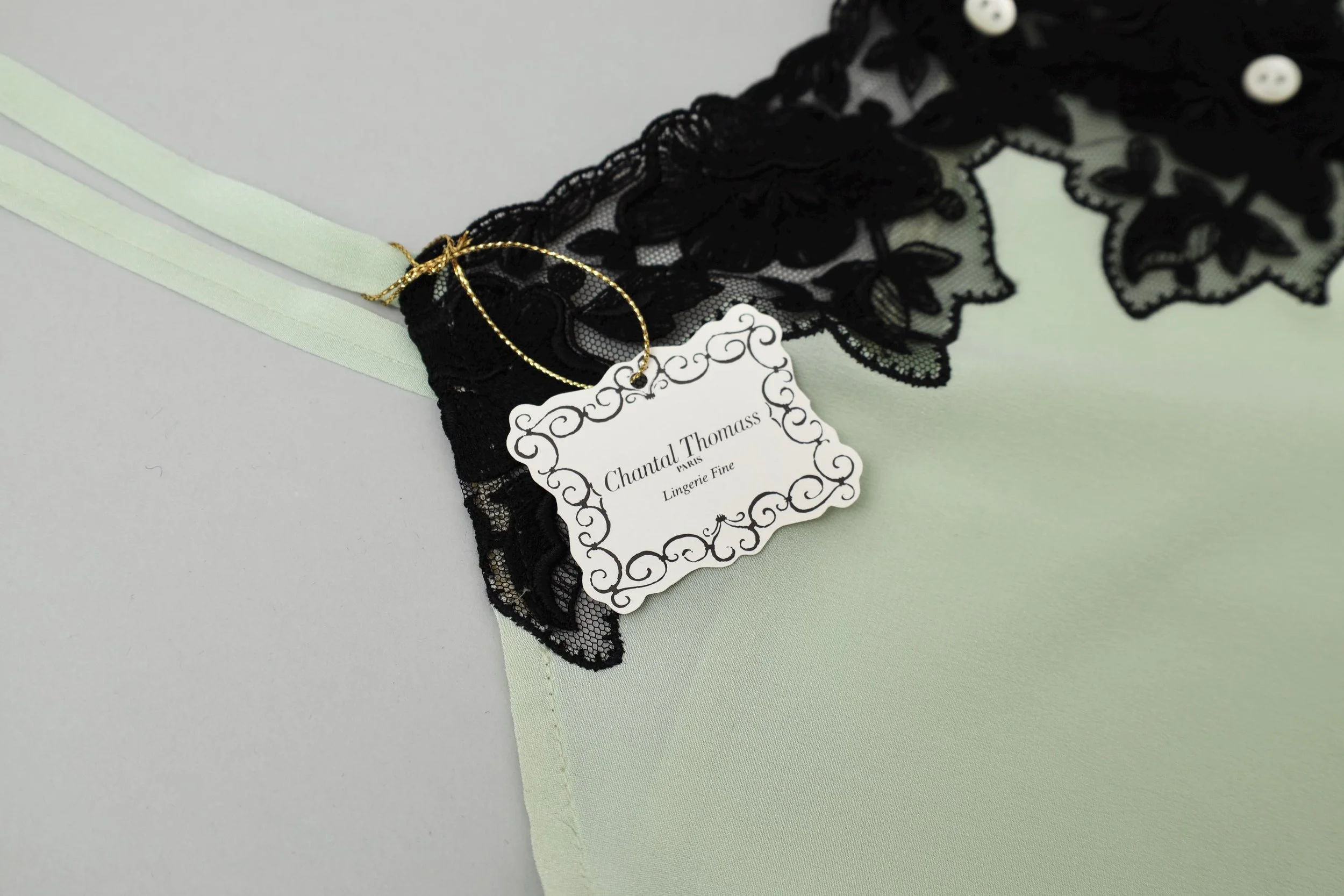 F/W 1994 Chantal Thomass silk camisole with leavers lace inlay
