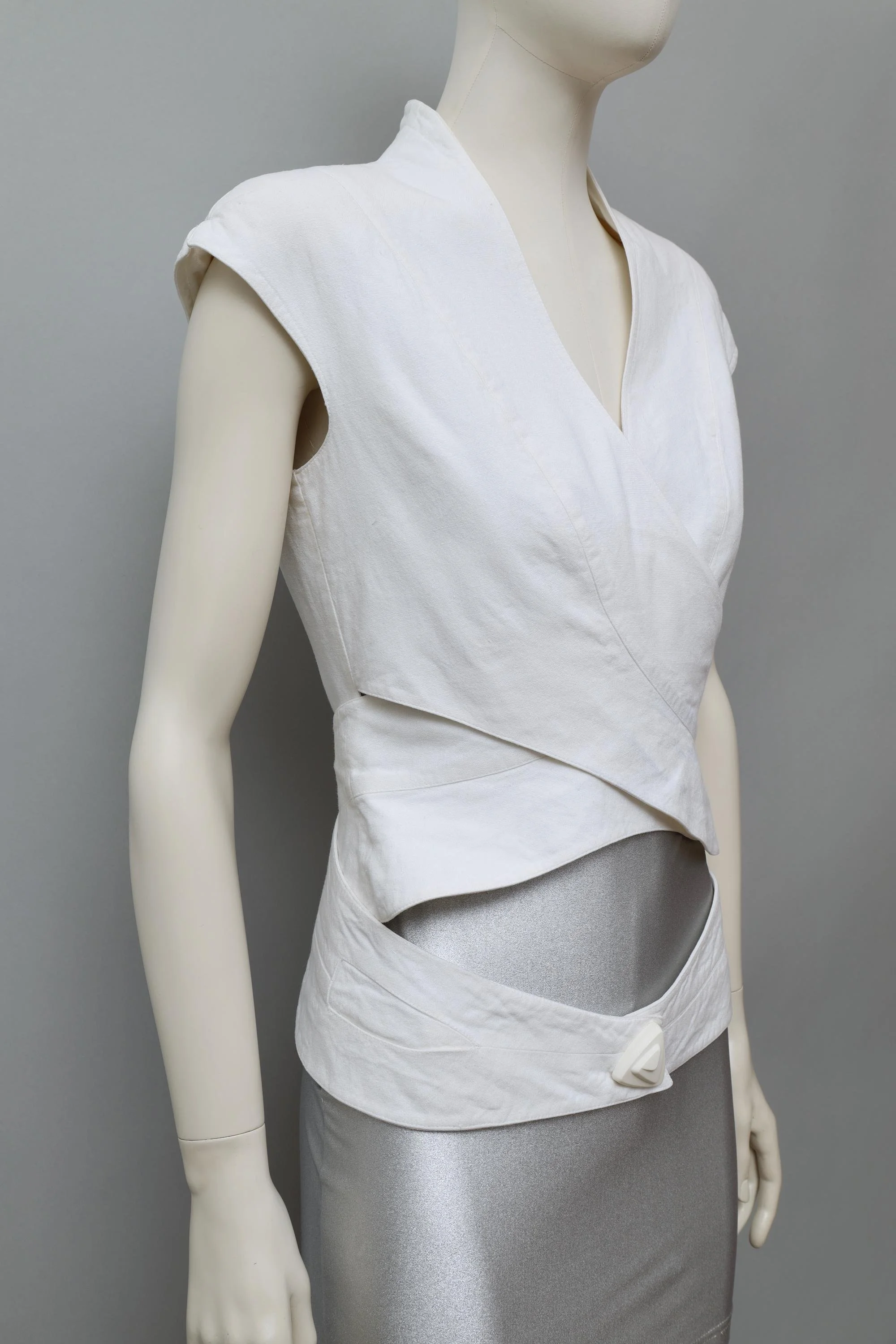 late 1980s / early 1990s Thierry Mugler Activ white wrap top