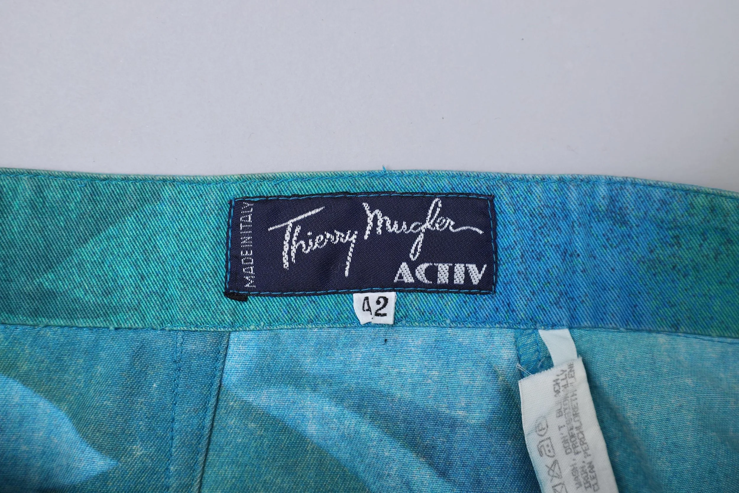 late 1980s Thierry Mugler Activ label tag