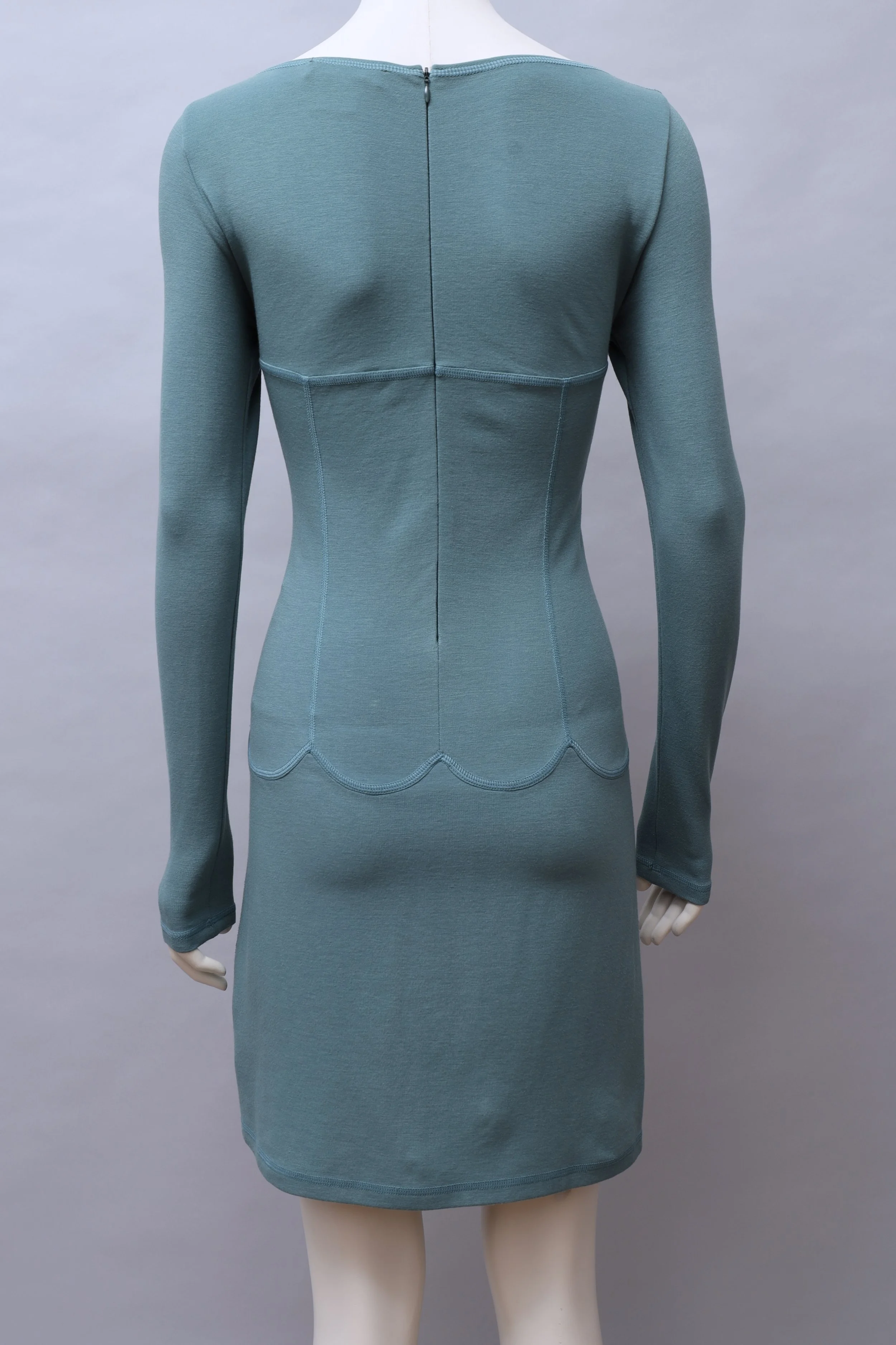S/S 1991 Chantal Thomass teal blue lace-up dress